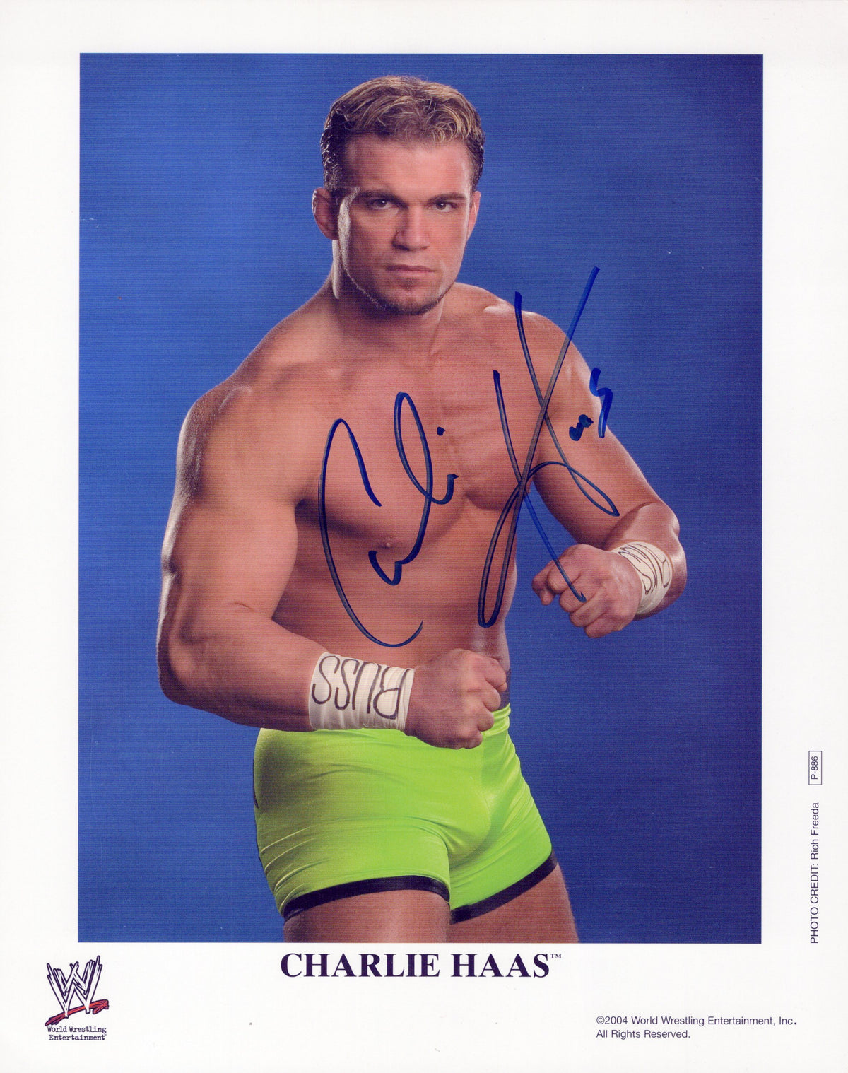 Charlie Haas 8x10 original promo signed photo signed auto autographed WWE