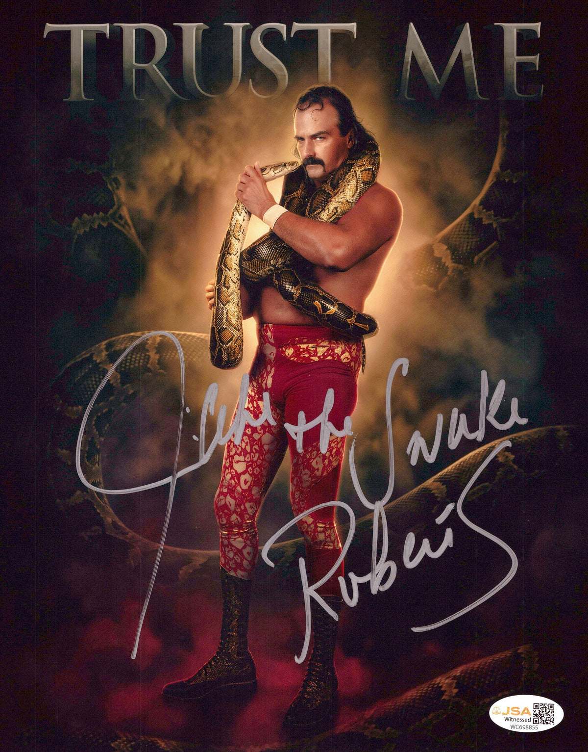 Jake Roberts The Snake (8x10 Metallic) JSA COA WWF WCW photo signed auto