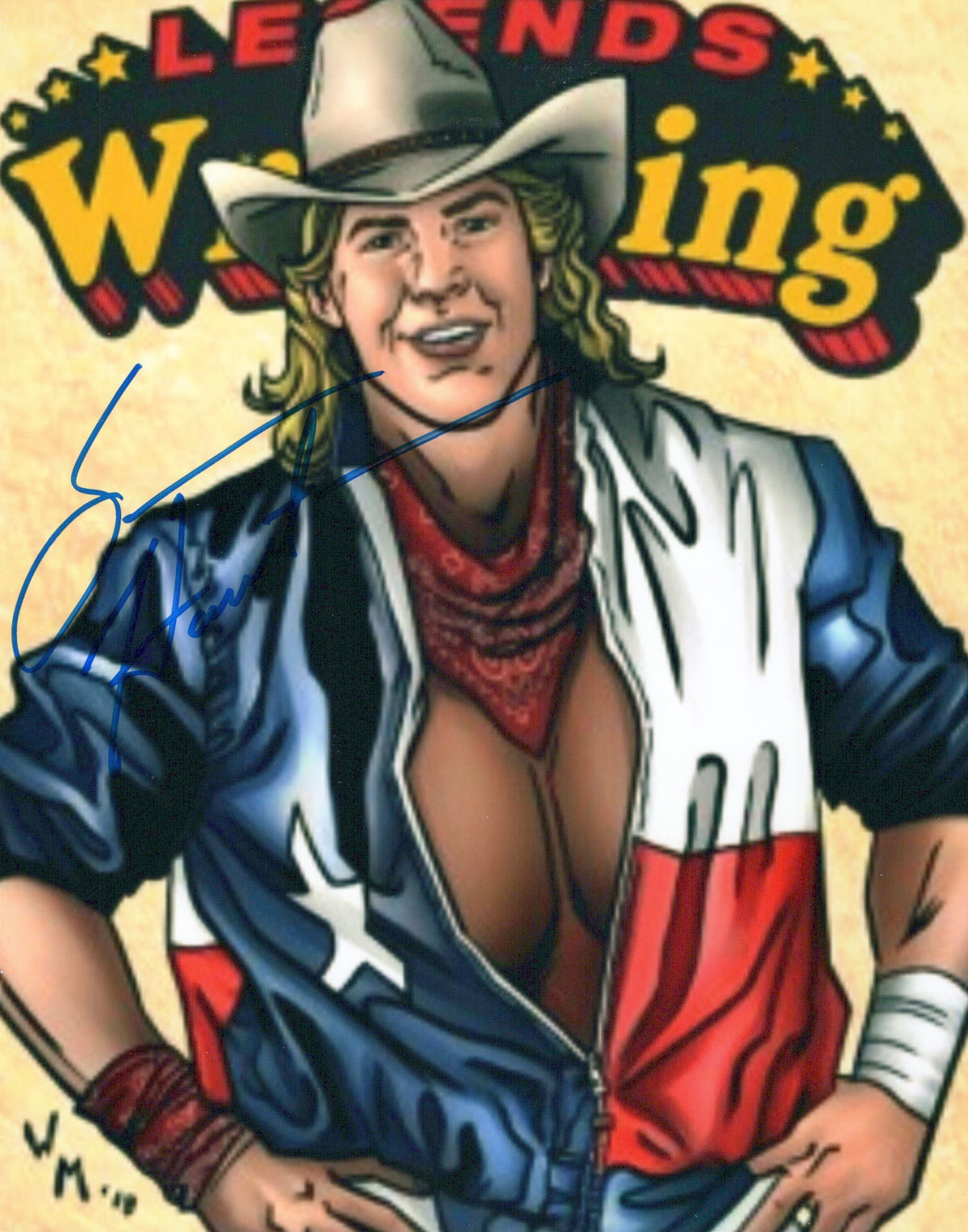 Sam Houston 8x10 WCW NWA signed auto autographed