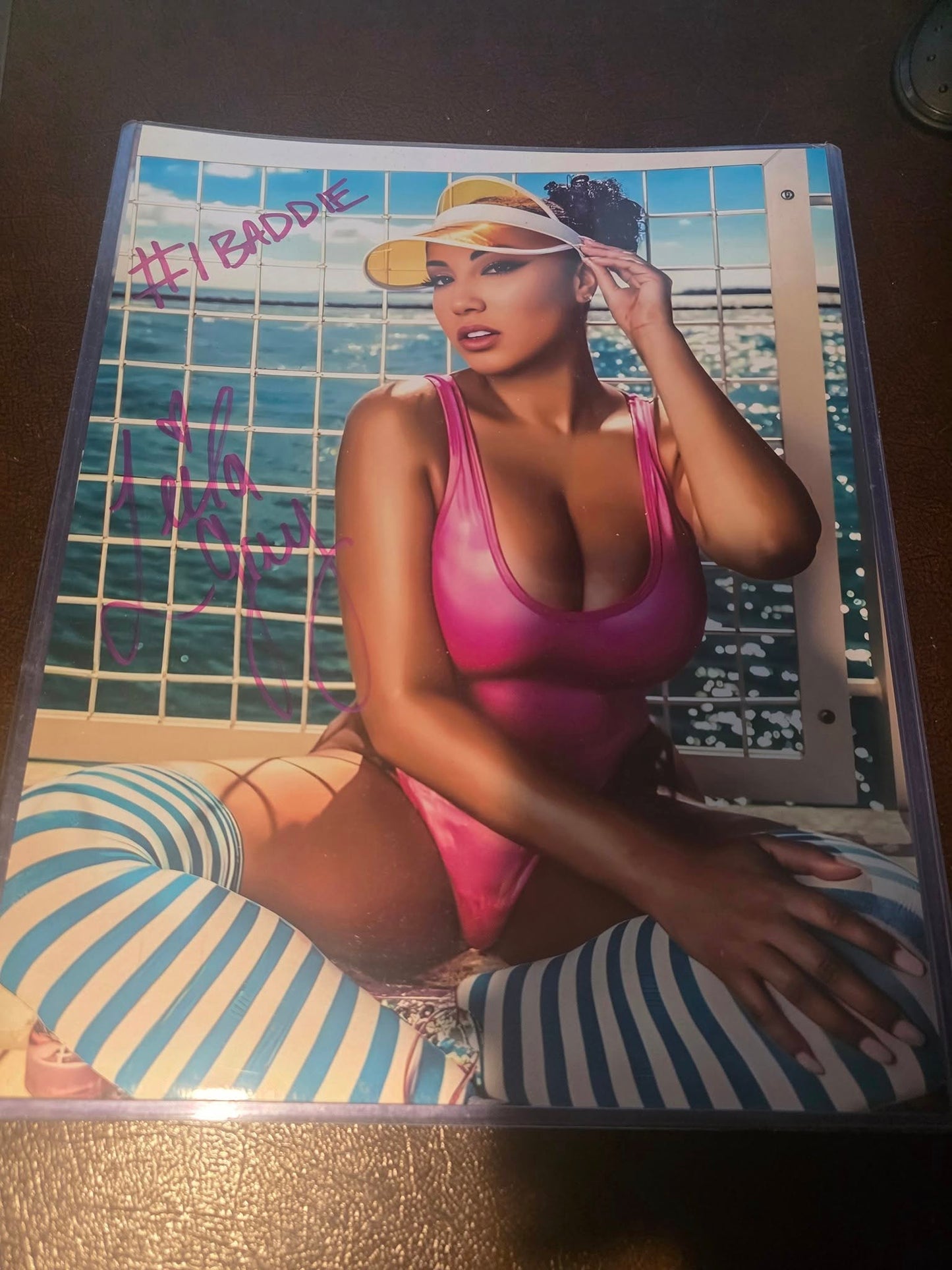 Leila Grey inscribed (11x14 metallic) AEW photo signed auto autographed
