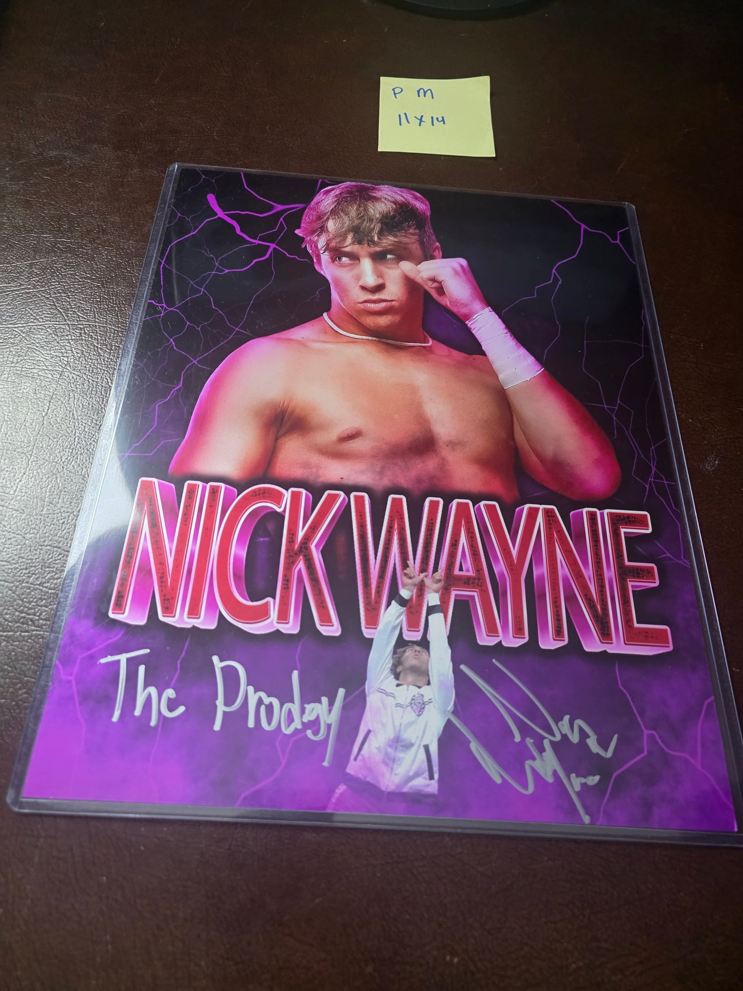 Nick Wayne (funhouse metallic 11x14) photo signed auto autographed AEW inscribed