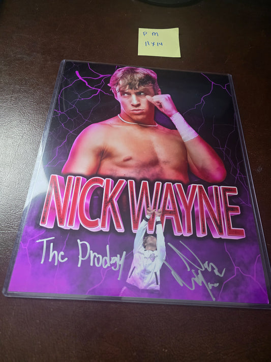 Nick Wayne (funhouse metallic 11x14) photo signed auto autographed AEW inscribed