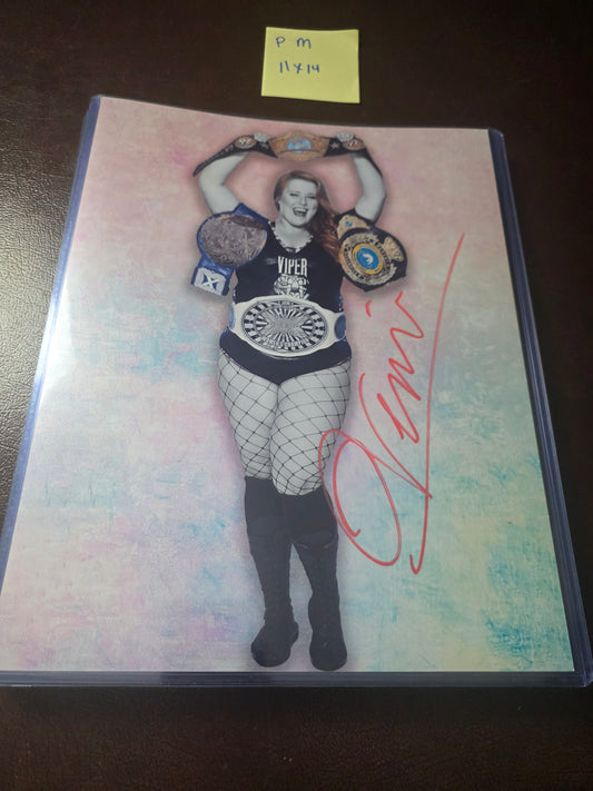 Piper Niven (signed as Viper) 11x14 metallic photo signed auto autographed WWE