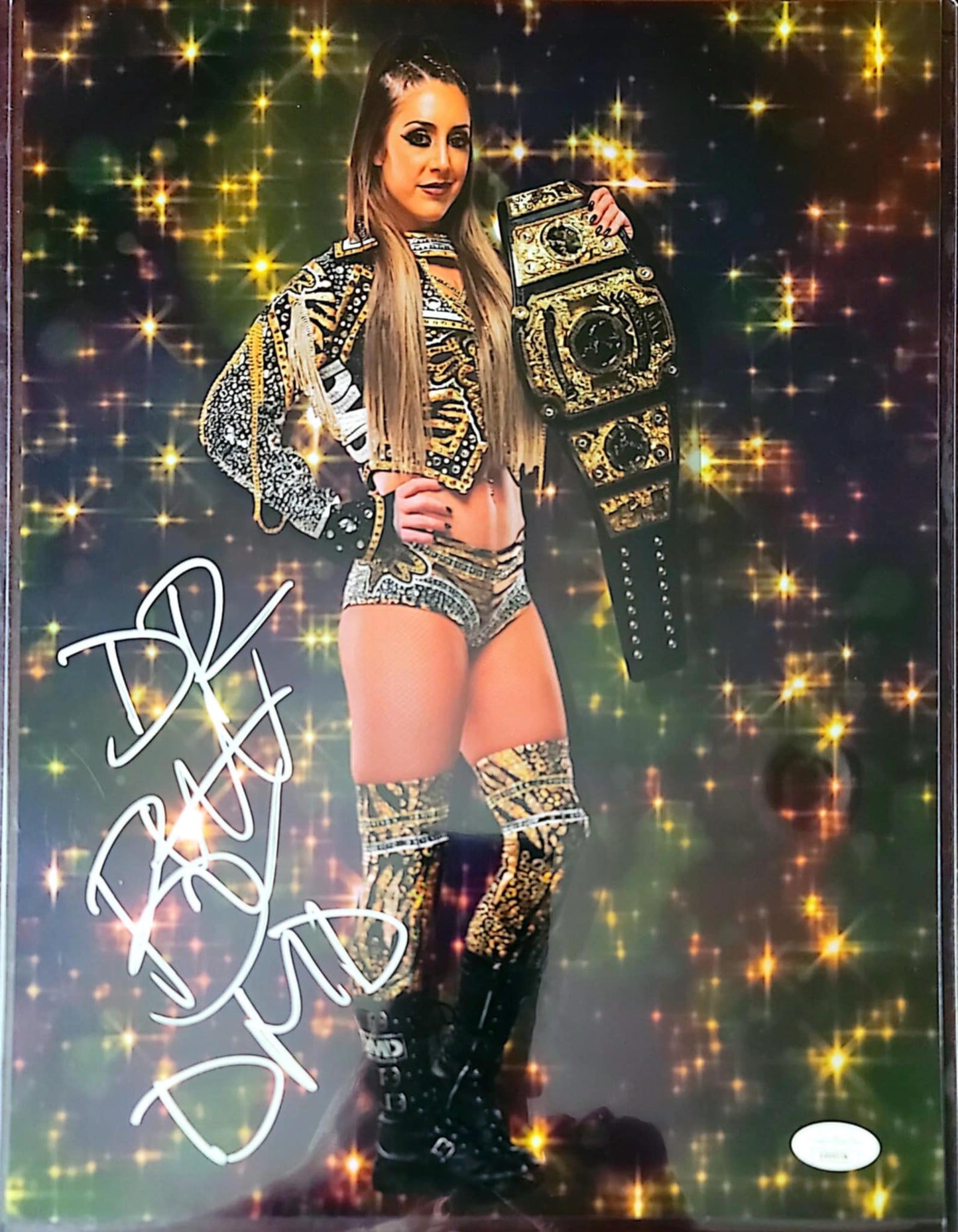 Britt Baker jsa (metallic 11x14) photo signed auto autographed AEW