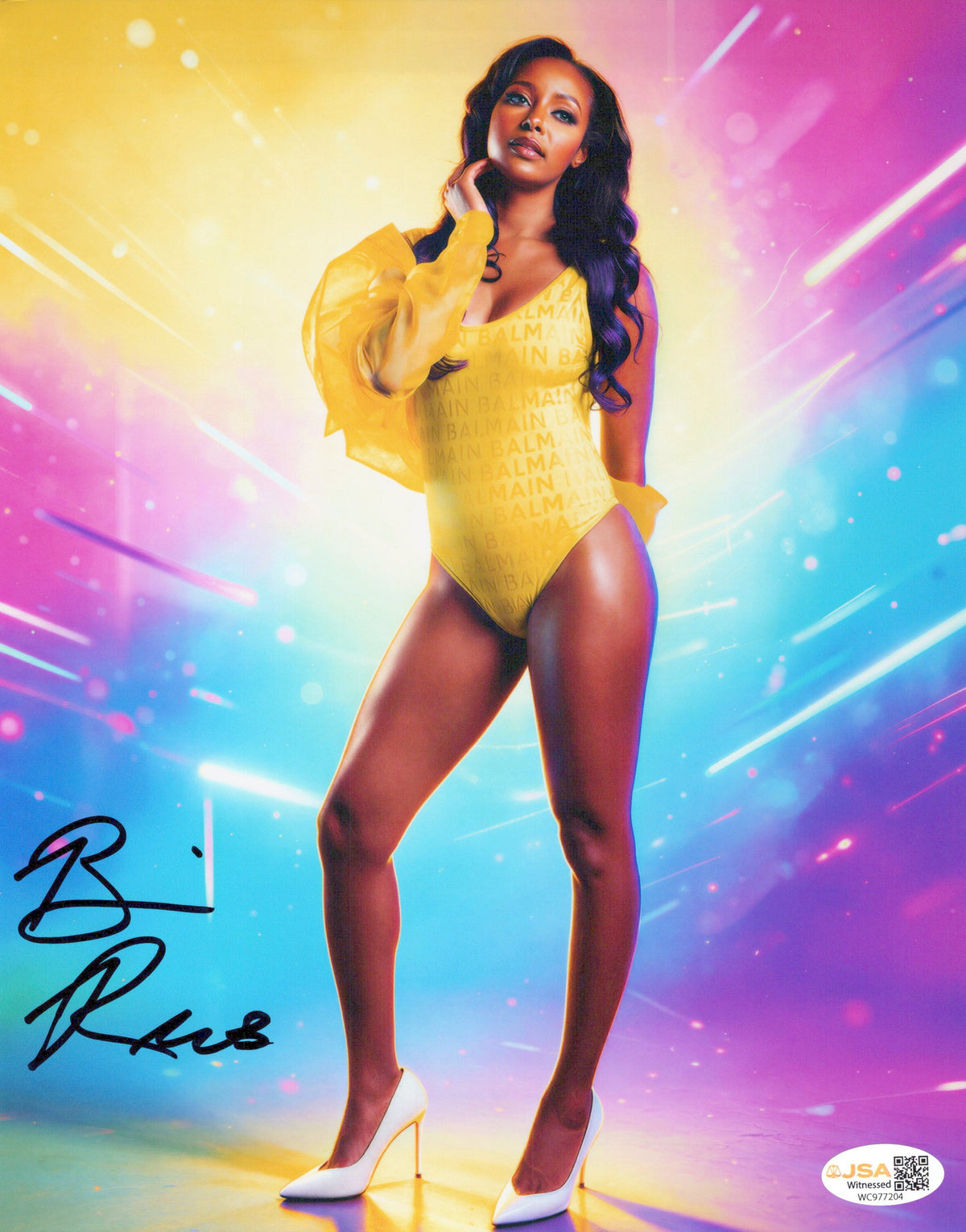Brandi Rhodes metallic 8x10 photo JSA COA funhouse signed auto autographed WWE AEW
