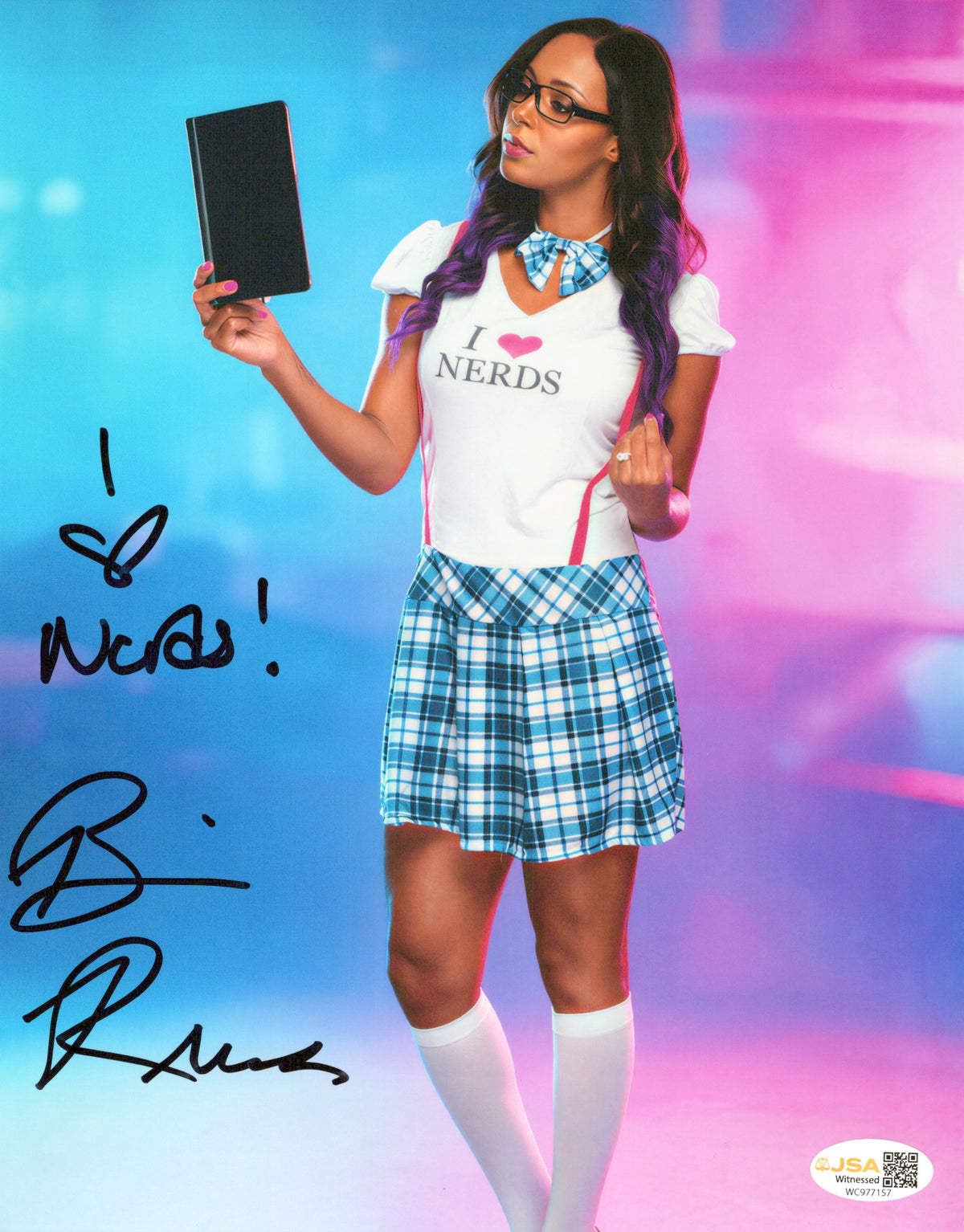 Brandi Rhodes metallic 8x10 photo JSA COA funhouse signed auto autographed WWE AEW
