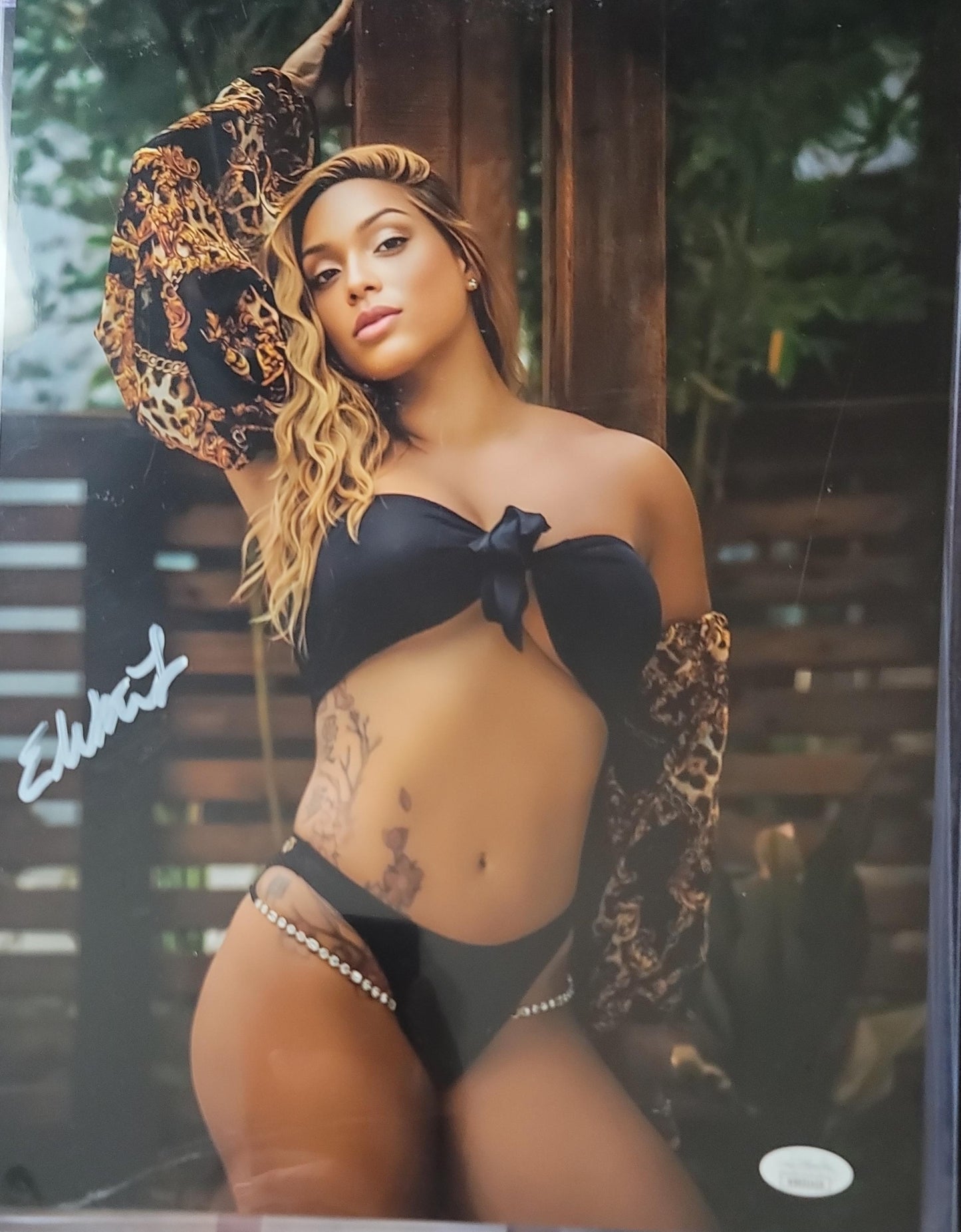 Elektra Lopez (11x14 metallic) funhouse photo signed auto autographed NXT jsa