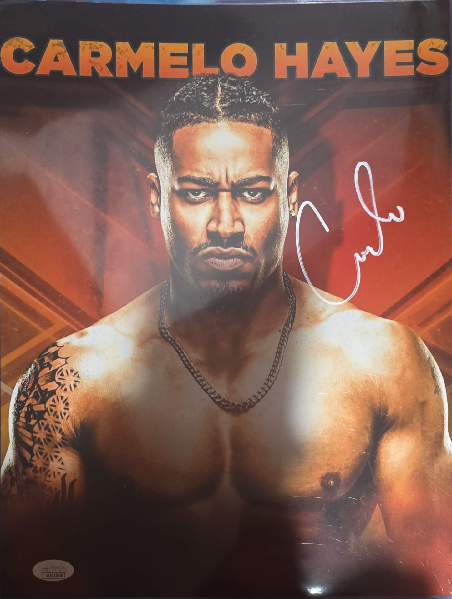 Carmelo Hayes (metallic 11x14 photo) JSA COA FUNHOUSE signed WWE autographed