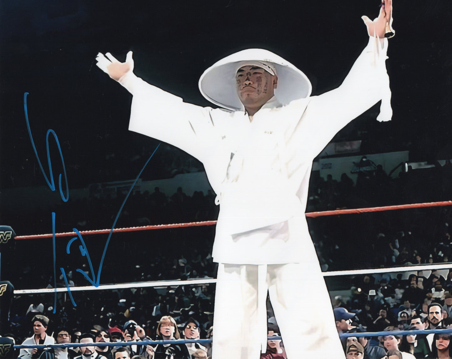 Hakushi RARE Jinsei Shinzaki 8x10 photo signed autographed Michinoku WWF 4