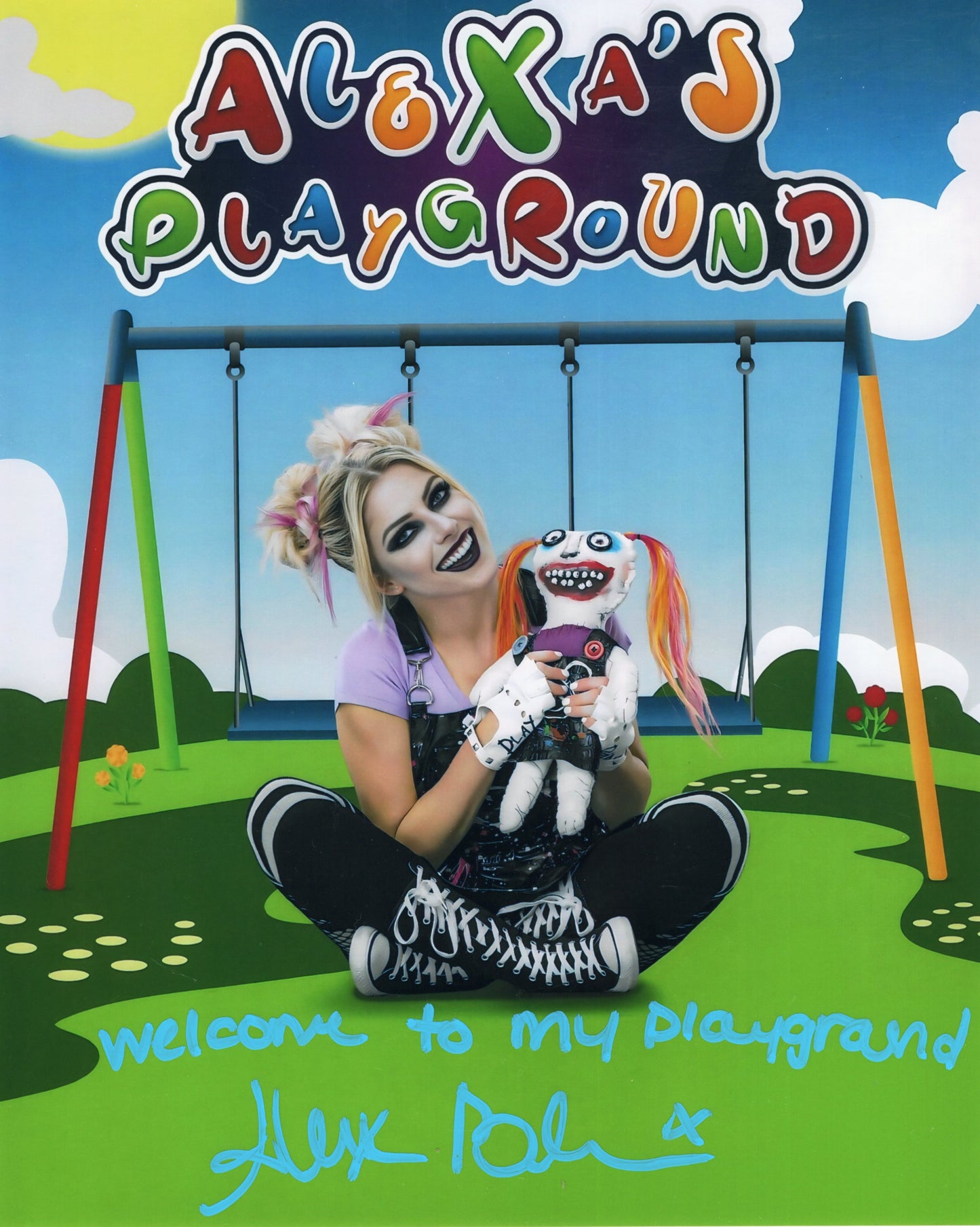 Alexa Bliss inscribed Funhouse metallic 8x10 - WWE photo signed auto autographed SEXY