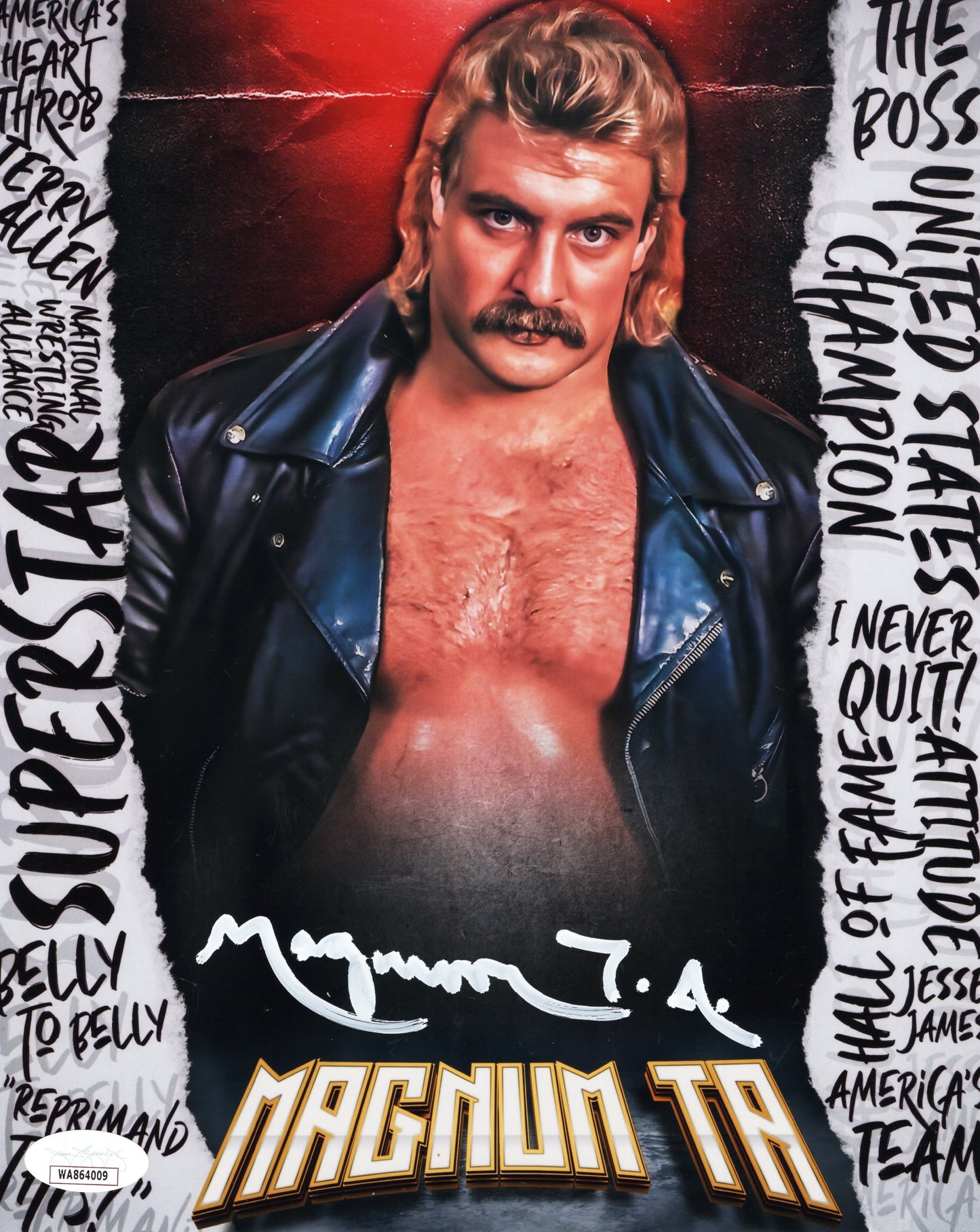 Magnum T.A. TA jsa funhouse (metallic 8x10) photo signed auto autographed NWA WCW