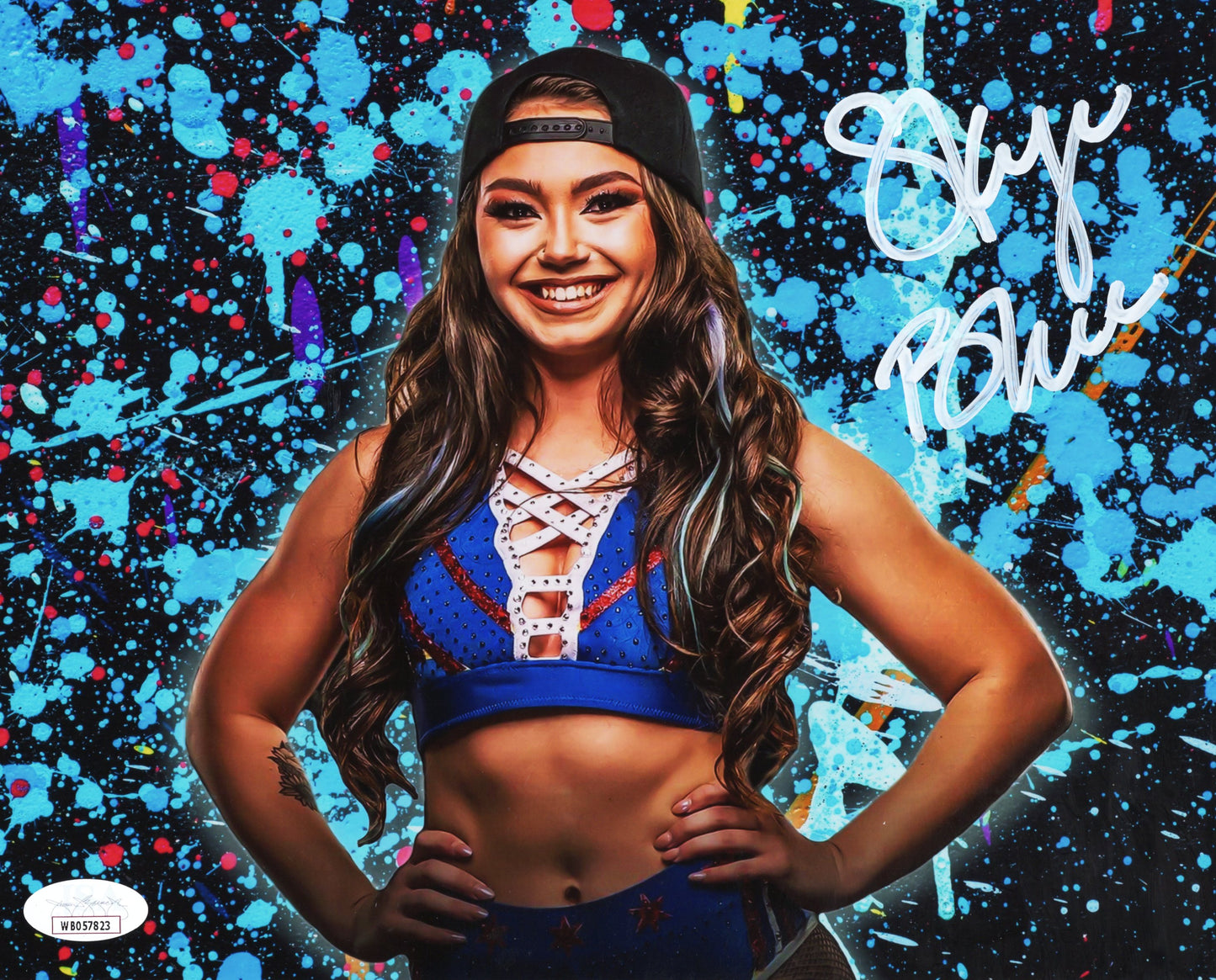 Skye Blue (Metallic 8x10) JSA COA AEW SEXY JSA photo signed auto autographed