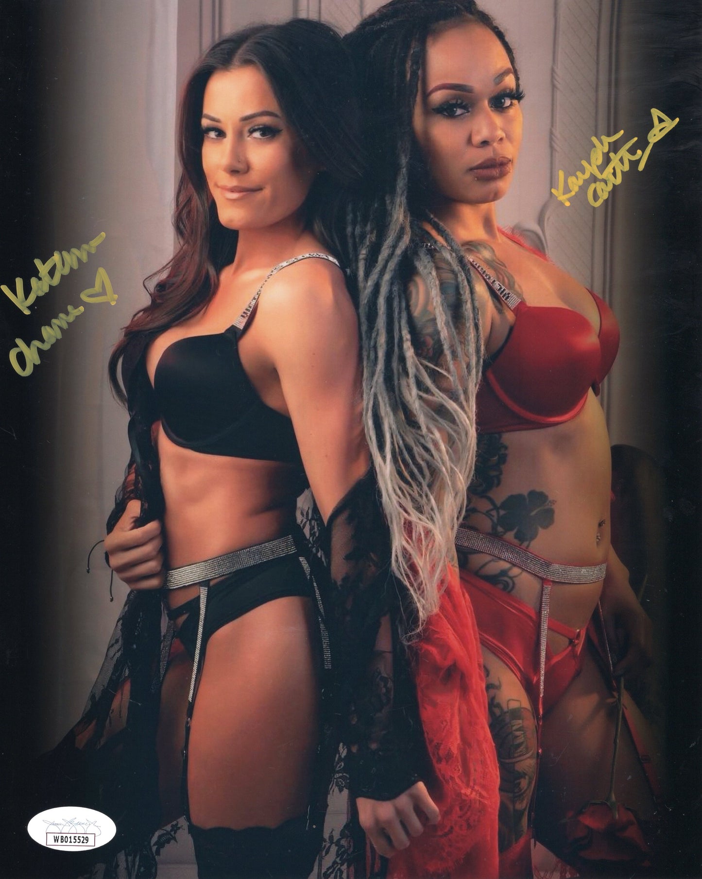 Kayden Carter Katana Chance funhouse JSA (metallic 8x10) WWE NXT photo signed autographed