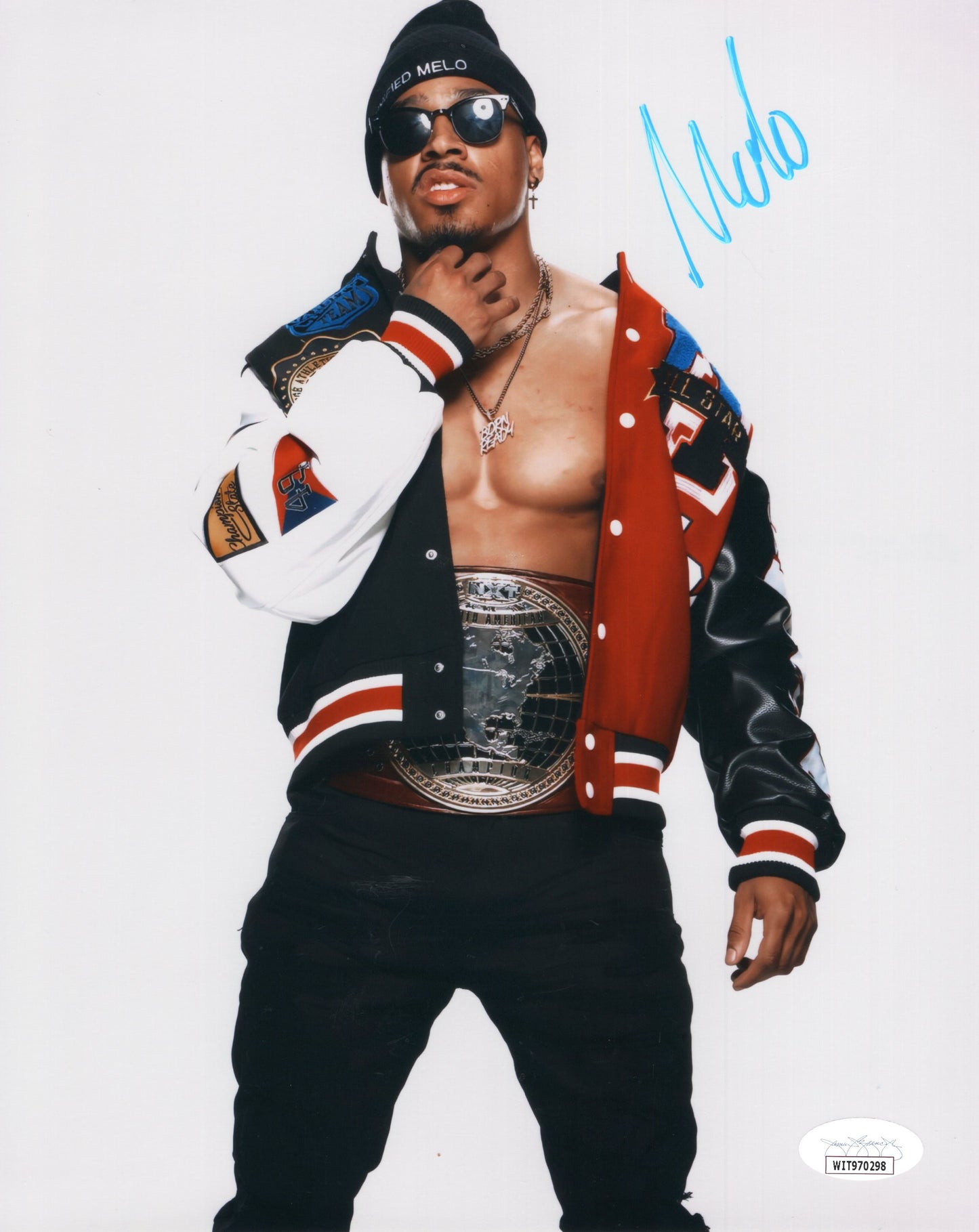 Carmelo Hayes (metallic 8x10) funhouse WWE NXT jsa photo signed auto autographed