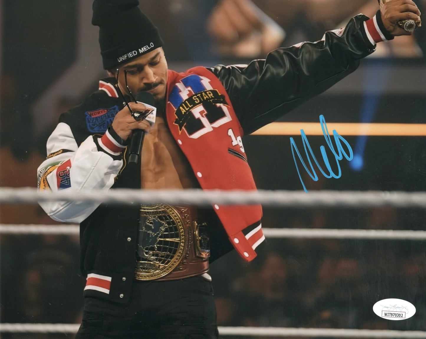 Carmelo Hayes (metallic 8x10) funhouse WWE NXT jsa photo signed auto autographed