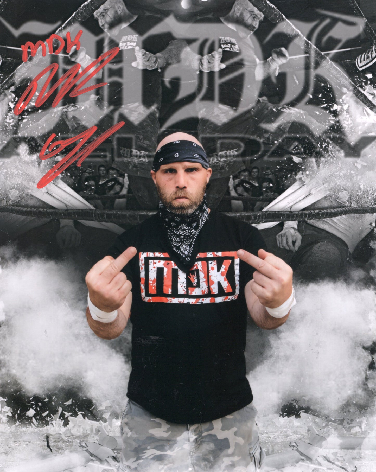 Nick Gage funhouse metallic 8x10 photo signed auto autographed