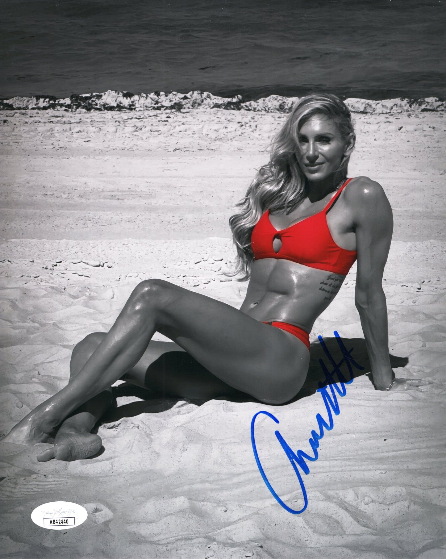 Charlotte Flair (8x10 metallic) jsa photo signed auto autographed WWE Spotlight
