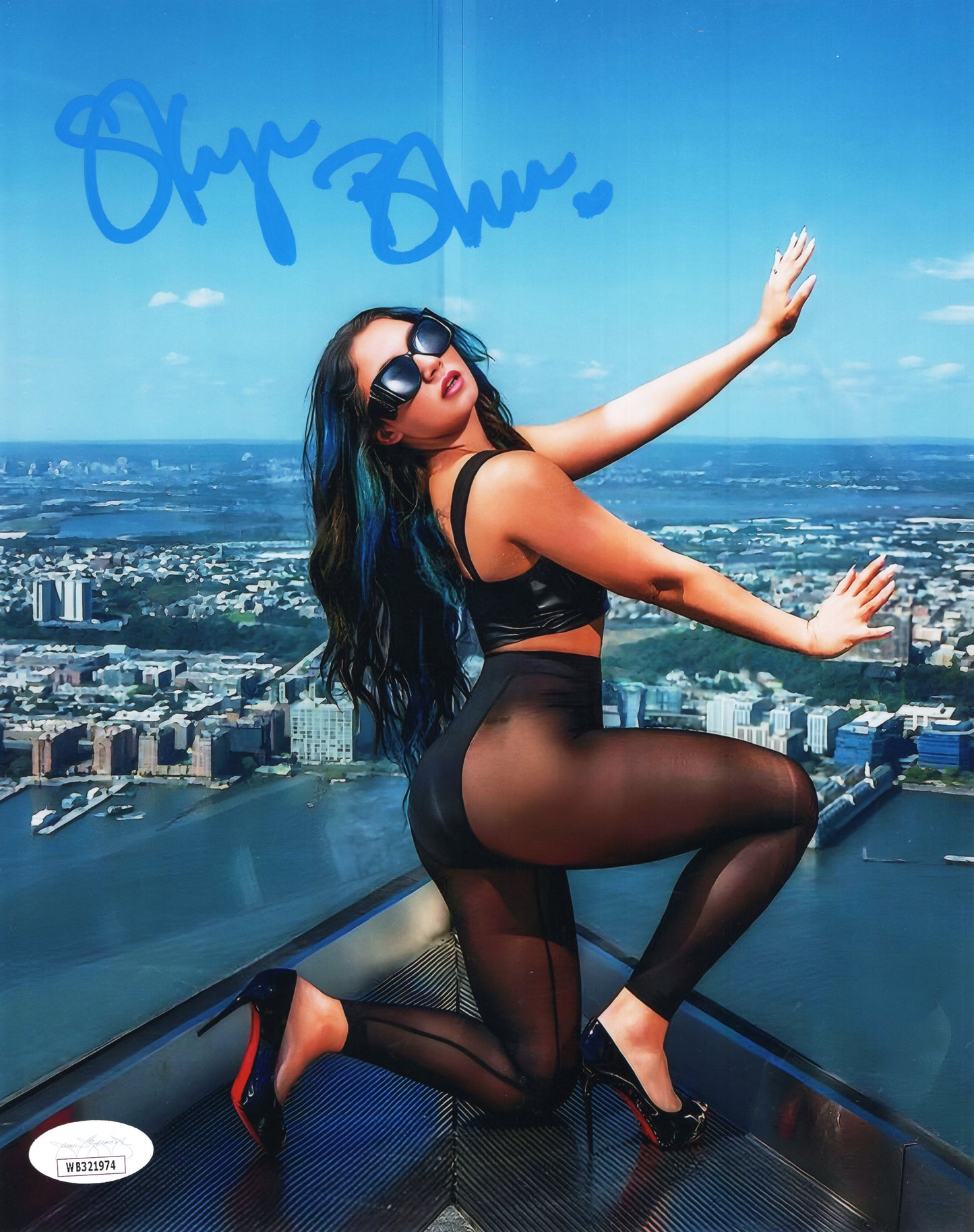 Skye Blue (Metallic 8x10) JSA COA AEW SEXY JSA photo signed auto autographed