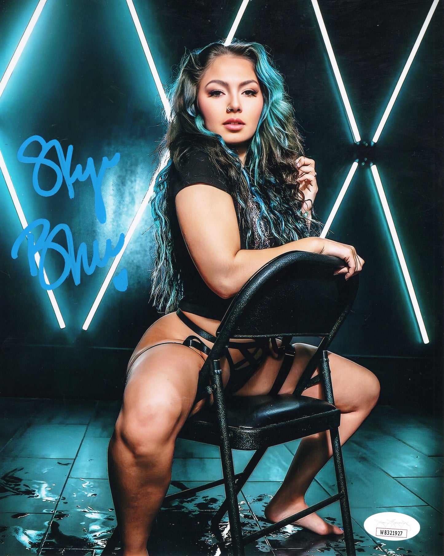 Skye Blue (Metallic 8x10) JSA COA AEW SEXY JSA photo signed auto autographed