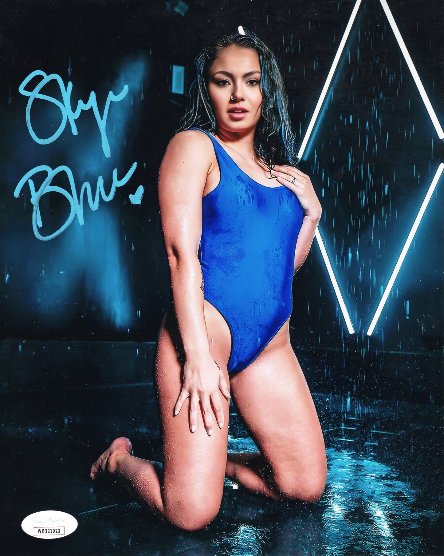 Skye Blue (Metallic 8x10) JSA COA AEW SEXY JSA photo signed auto autographed