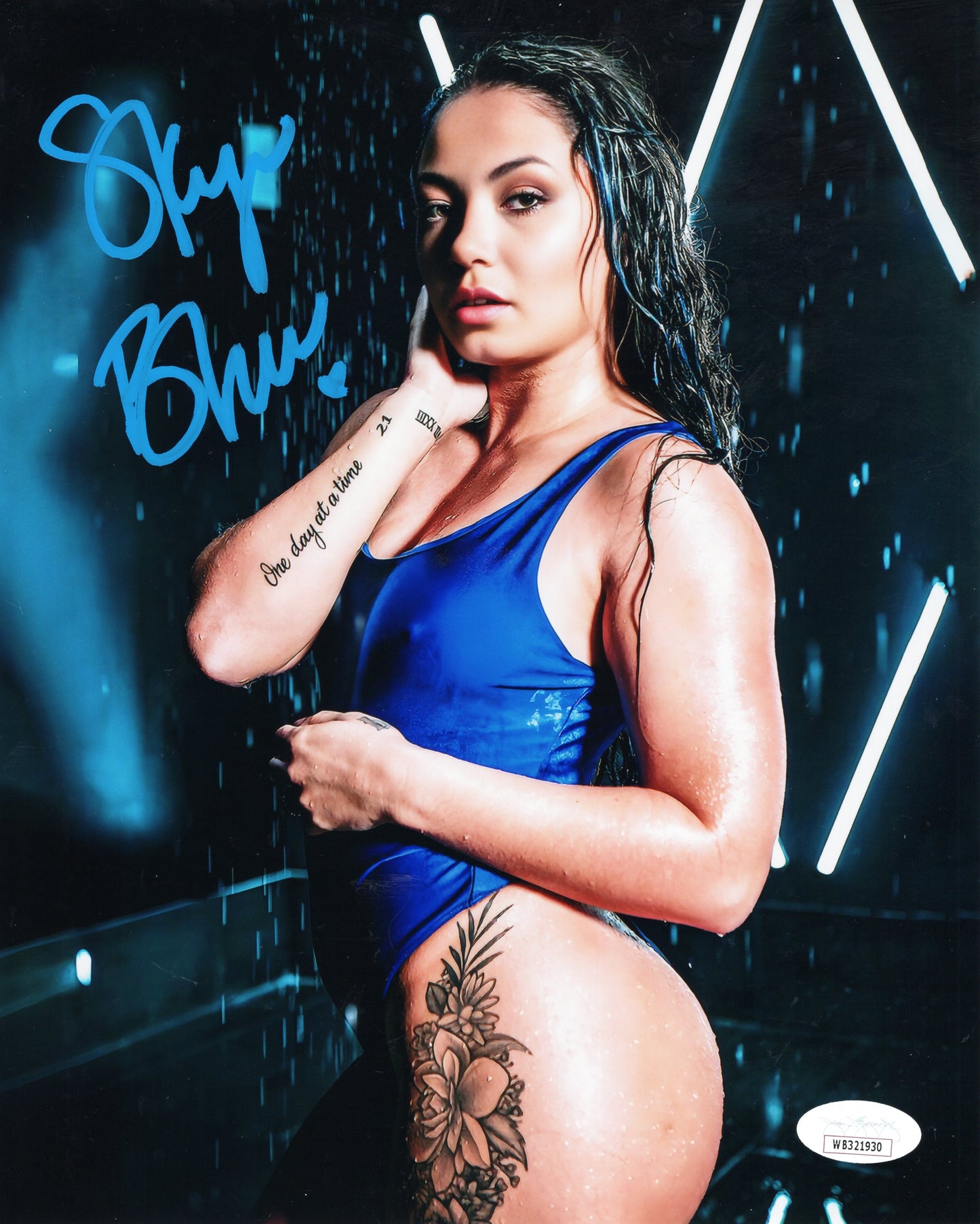 Skye Blue (Metallic 8x10) JSA COA AEW SEXY JSA photo signed auto autographed