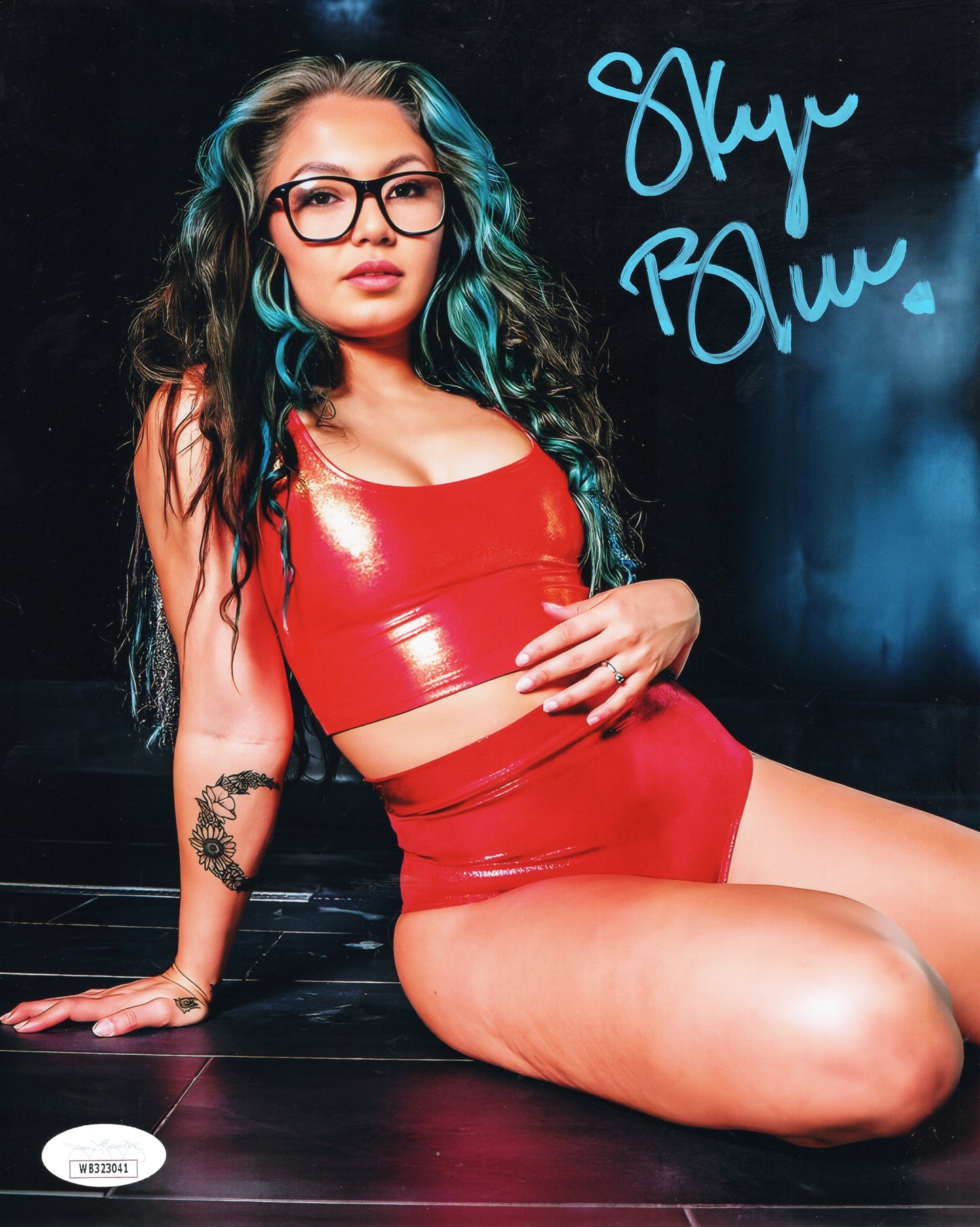 Skye Blue (Metallic 8x10) JSA COA AEW SEXY JSA photo signed auto autographed