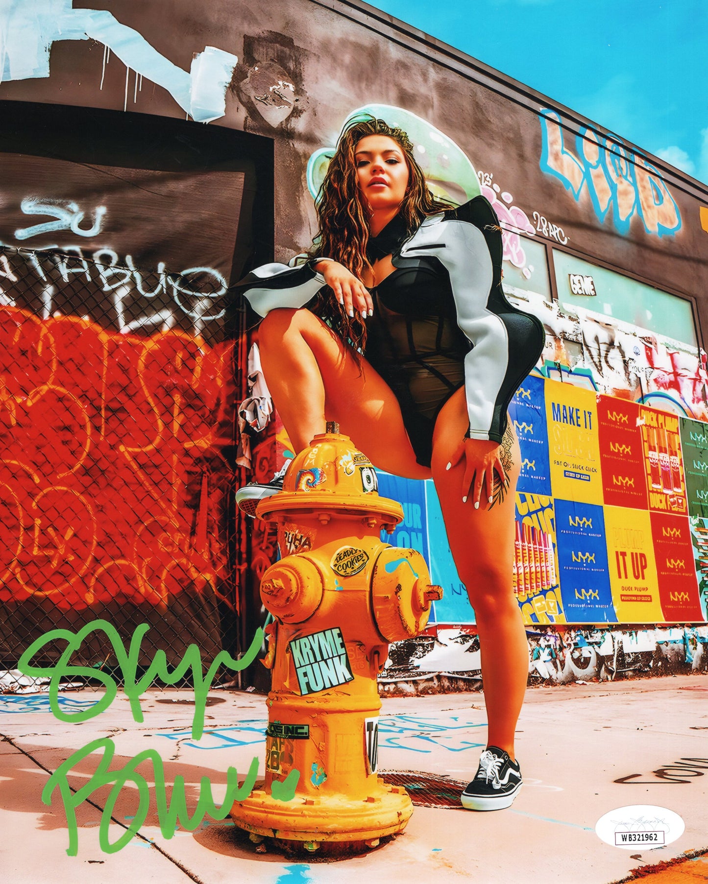 Skye Blue (Metallic 8x10) JSA COA AEW SEXY JSA photo signed auto autographed