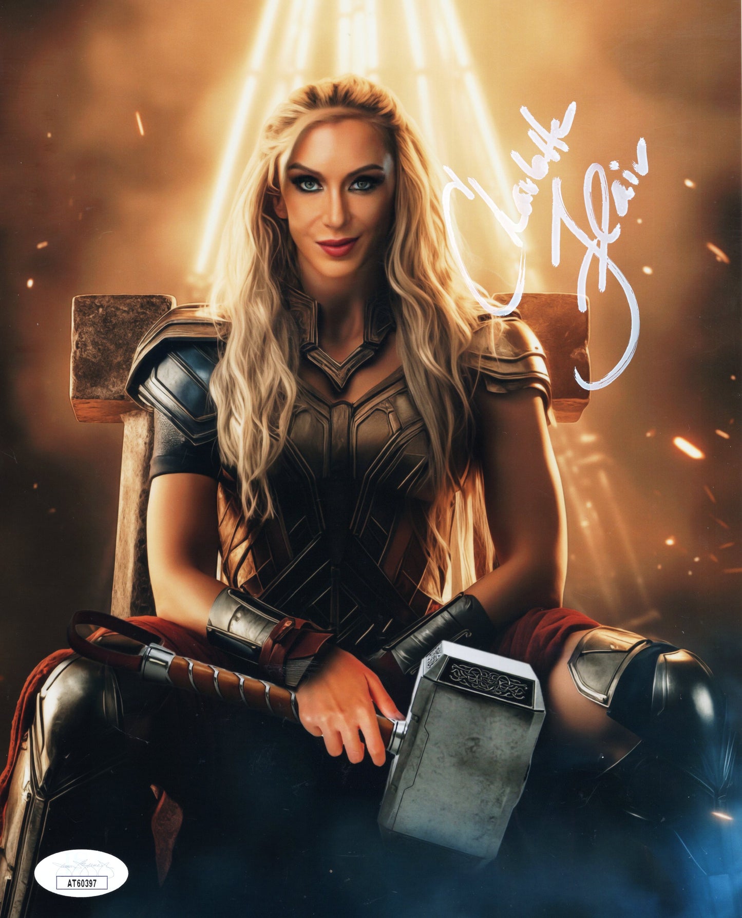 Charlotte Flair (8x10 metallic) FULL SIGNATURE jsa photo signed autographed WWE