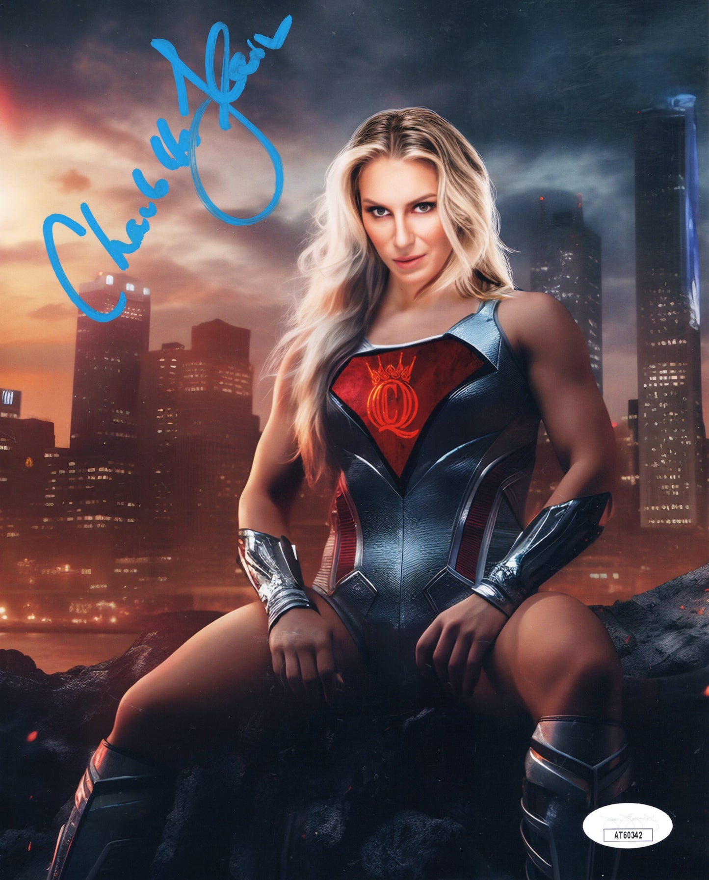 Charlotte Flair (8x10 metallic) FULL SIGNATURE jsa photo signed autographed WWE