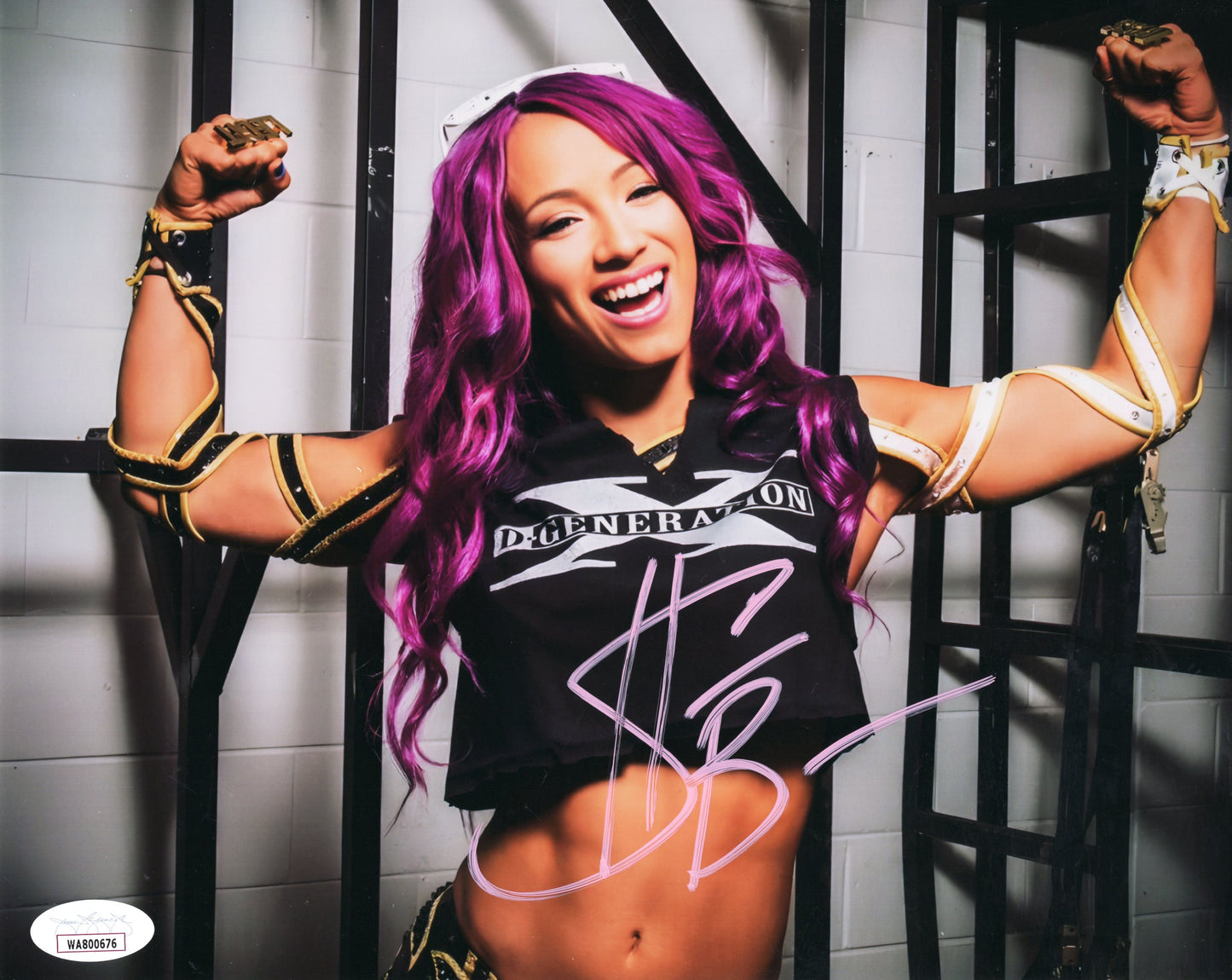 Sasha Banks DX (metallic 8x10) wwe funhouse jsa certed photo signed auto autographed