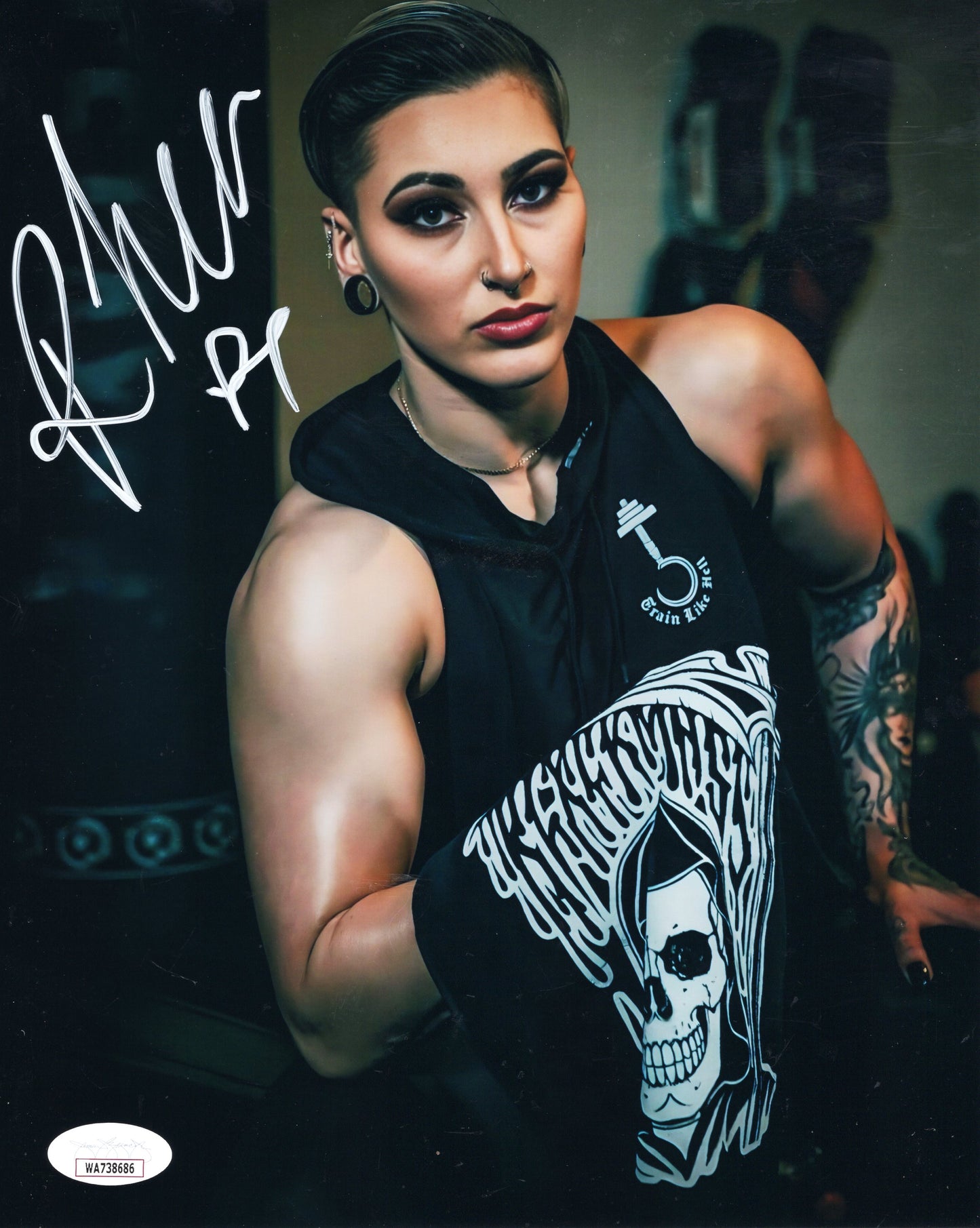 Rhea Ripley (8x10 metallic) jsa Funhouse MAMI photo signed auto autographed