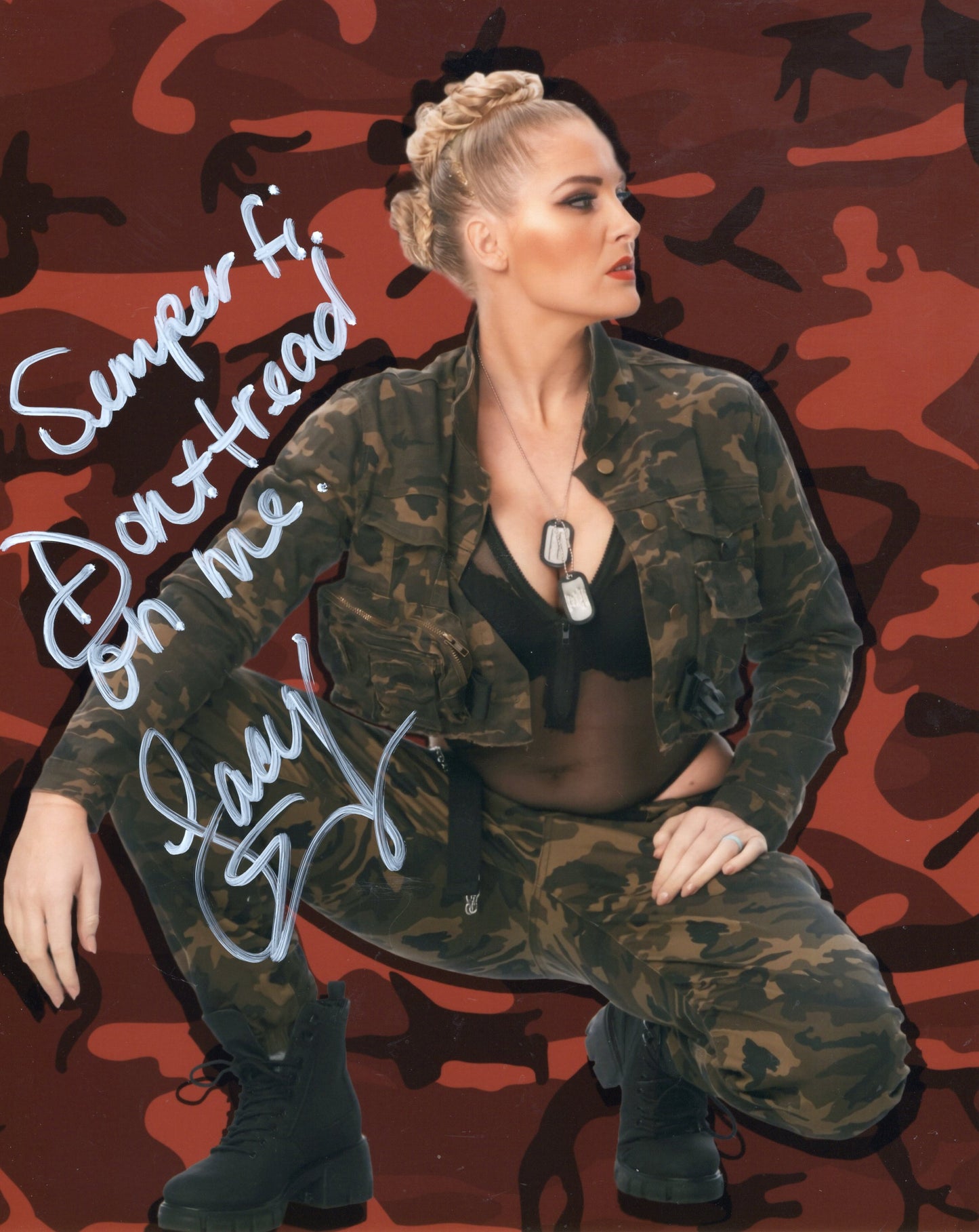 Lacey Evans (metallic 8x10) inscribed photo signed auto autographed