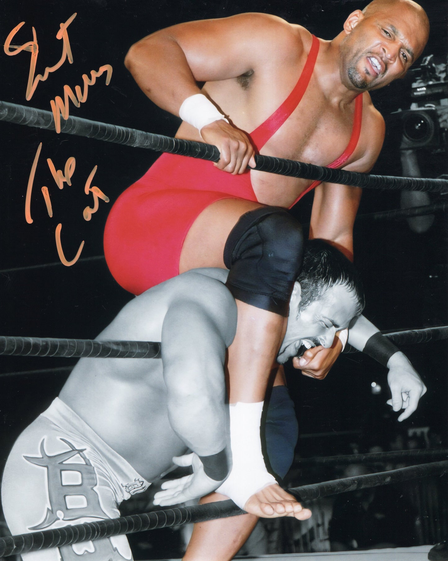 Ernest The Cat Miller (metallic 8x10) funhouse photo signed auto autographed WCW