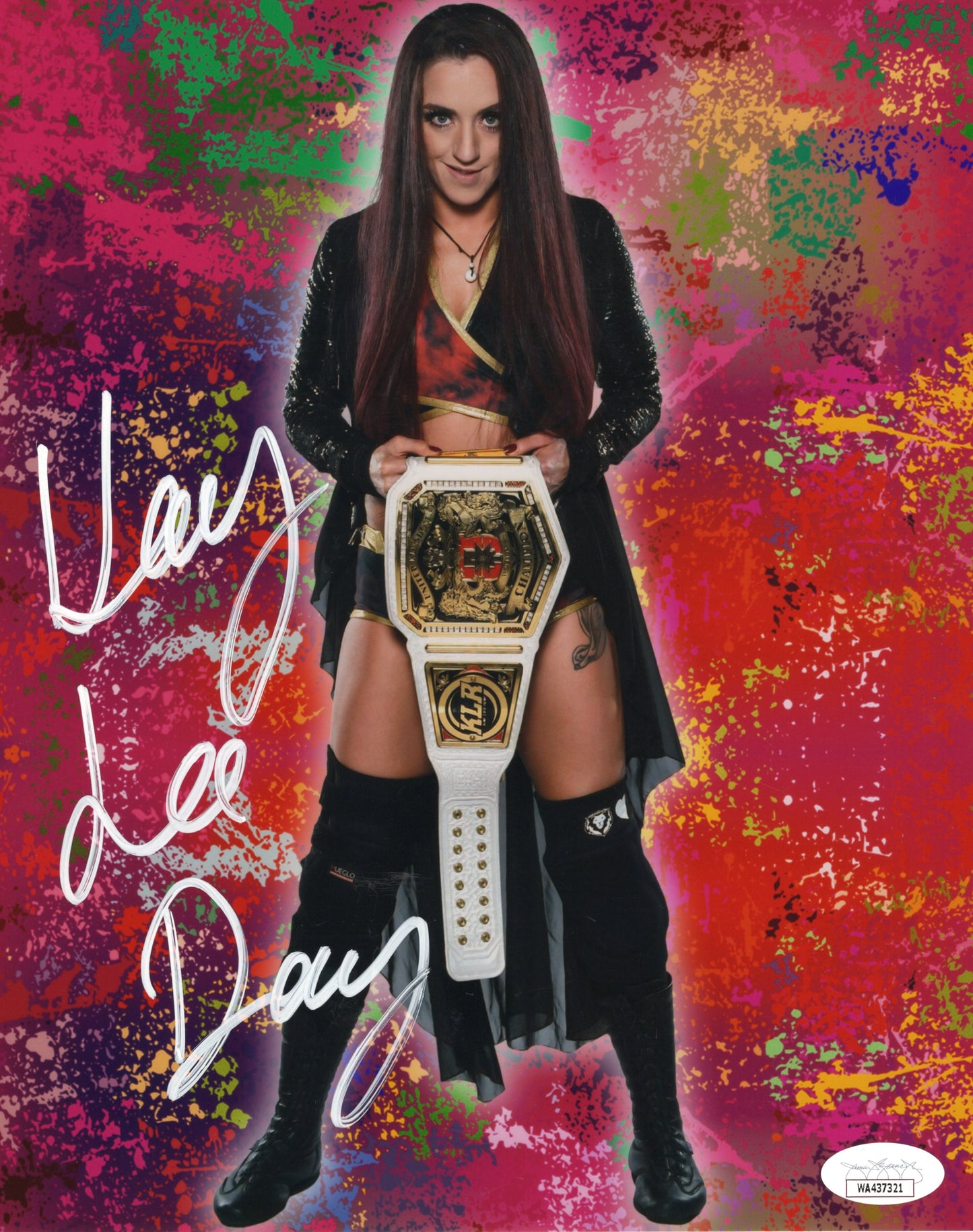 Kay Lee Ray Alba Fyre (metallic 8x10) autographed signed photo funhouse WWE