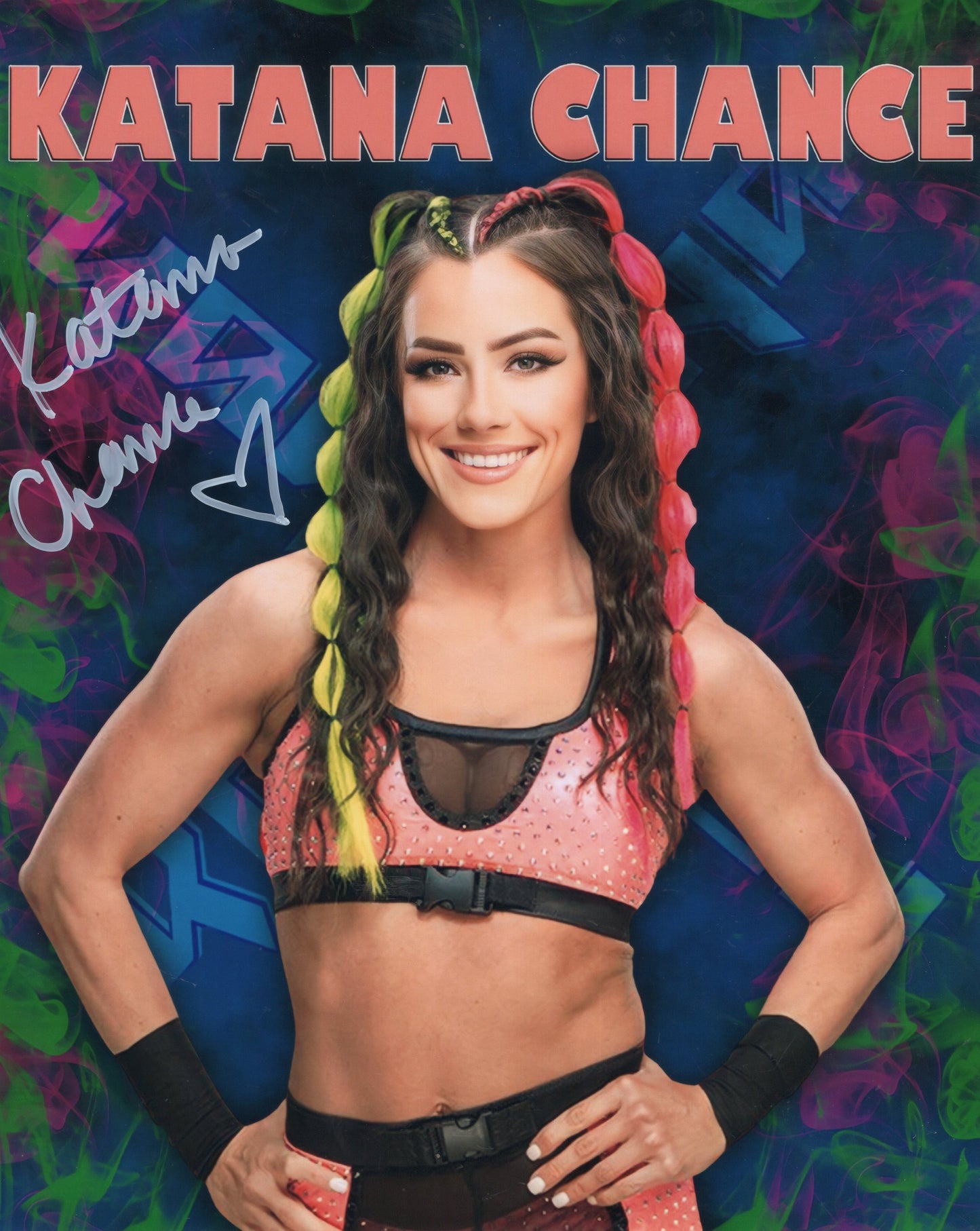 Katana Chance (8x10 funhouse metallic) nxt signed Kacy catanzaro autographed