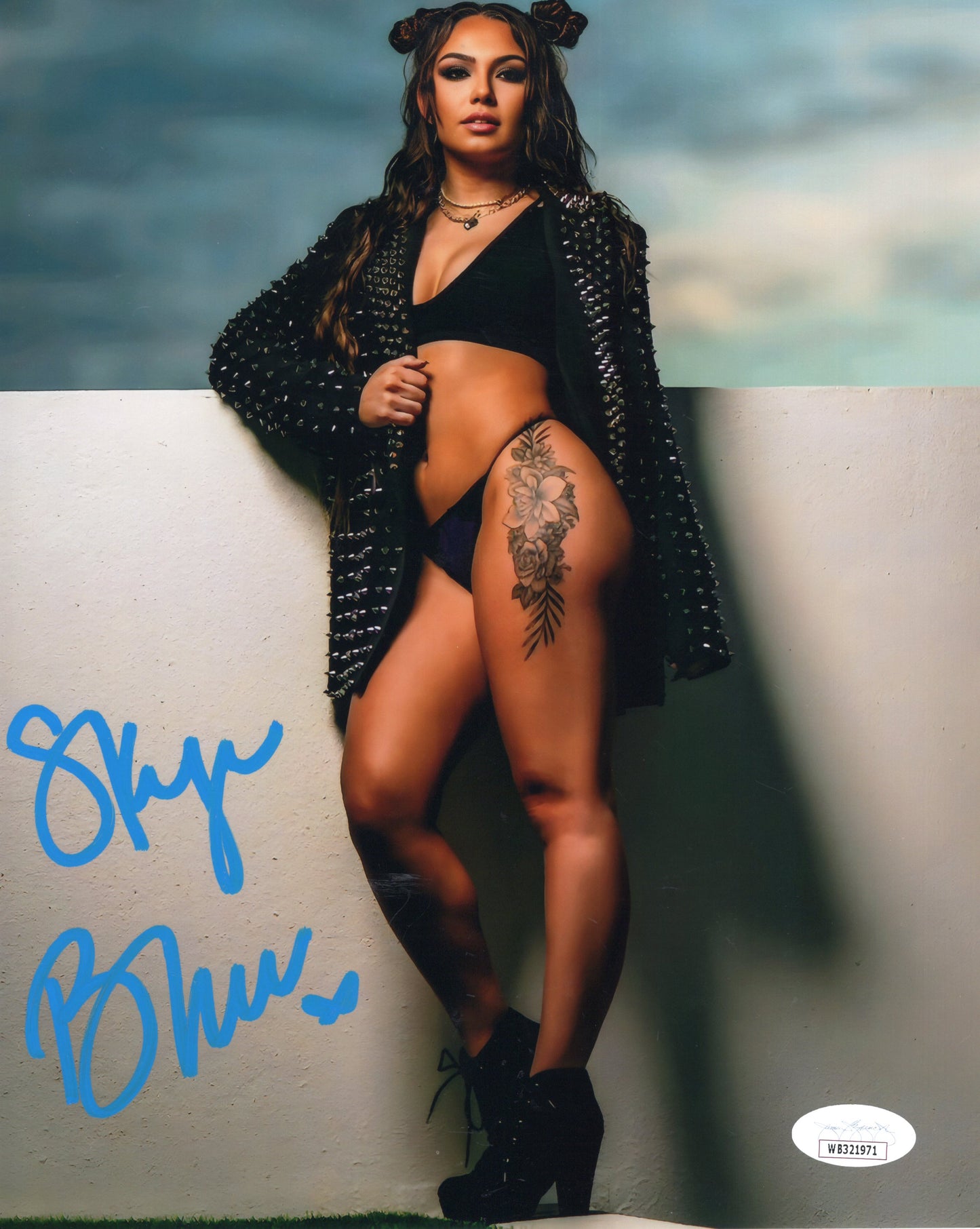 Skye Blue (Metallic 8x10) JSA COA AEW SEXY JSA photo signed auto autographed