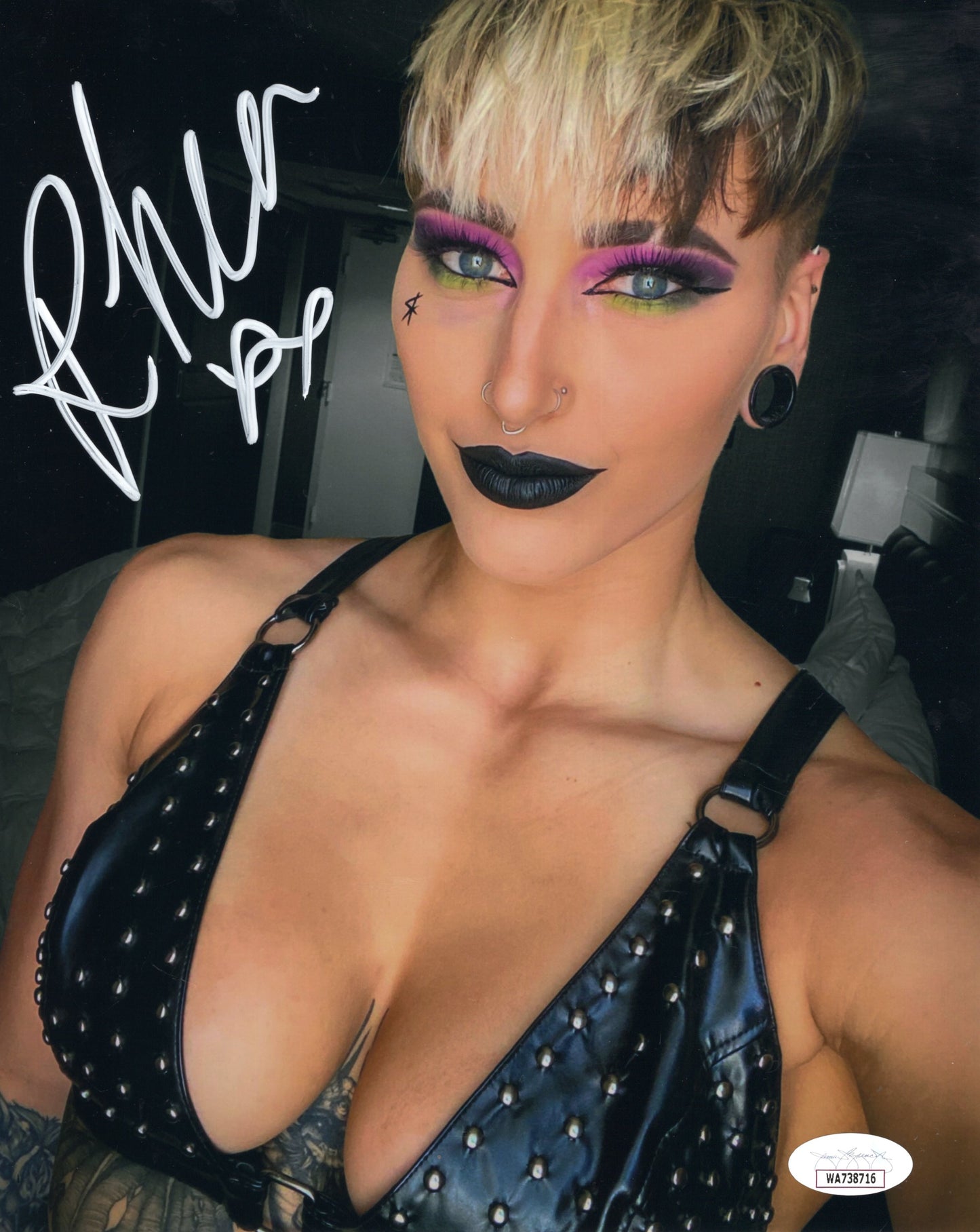 Rhea Ripley (8x10 metallic) jsa Funhouse MAMI photo signed auto autographed