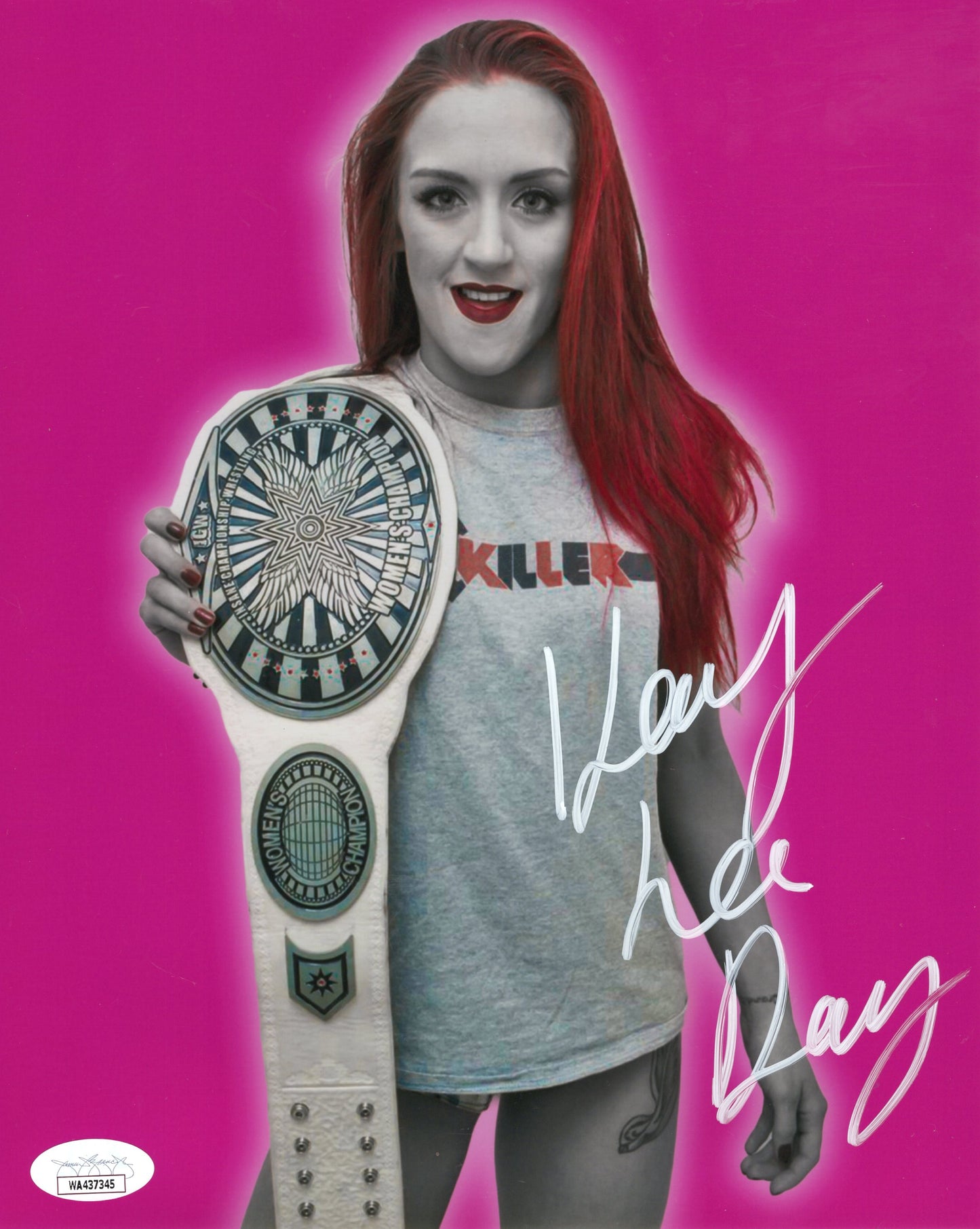 Kay Lee Ray autographed signed (metallic 8x10) photo funhouse jsa COA WWE NXT