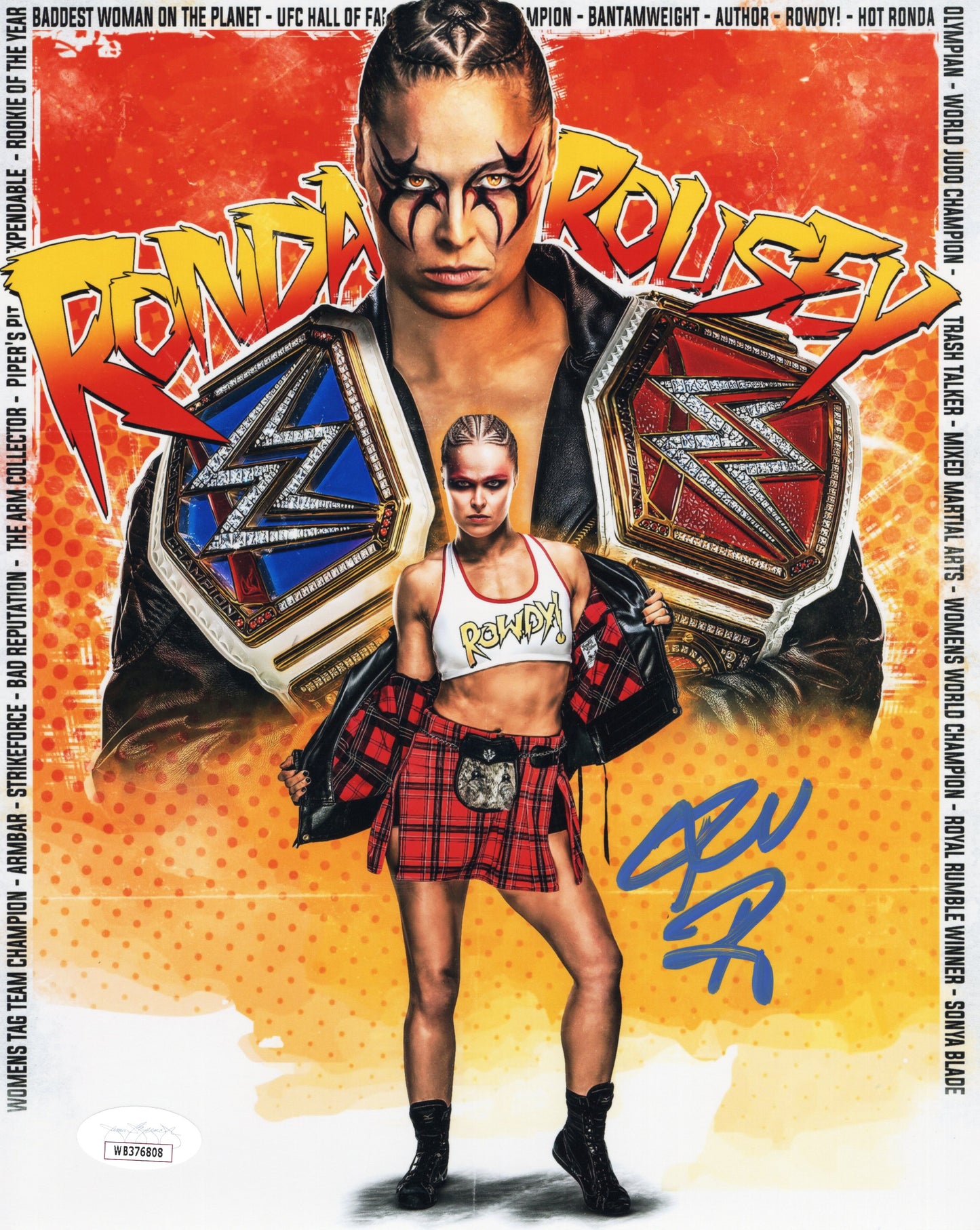 Ronda Rousey (8x10) jsa photo signed auto autographed WWE
