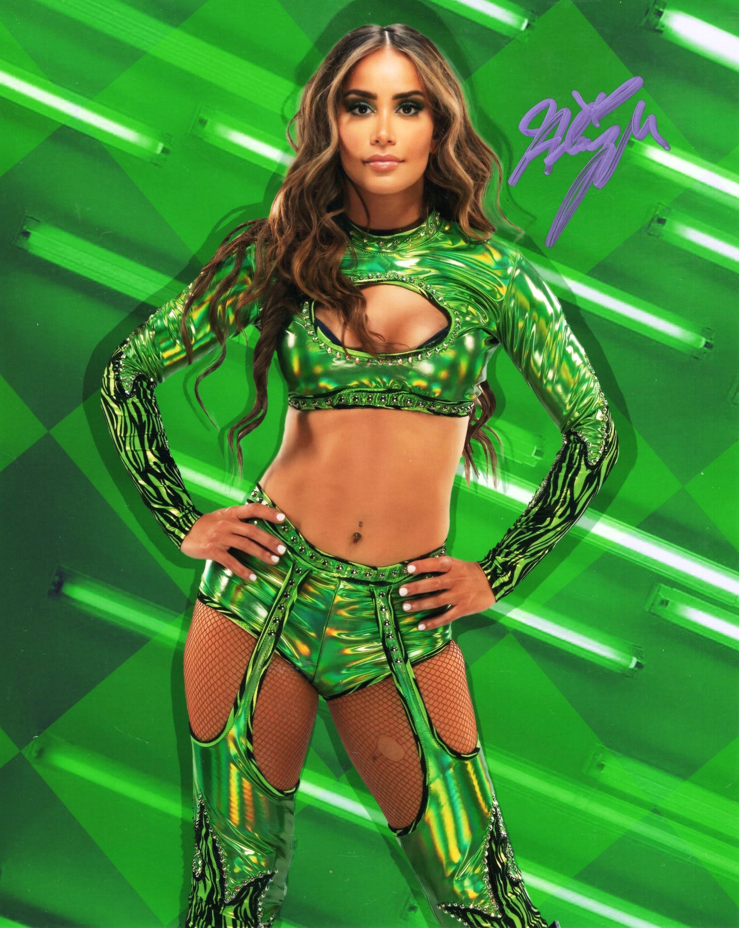 Aliyah (8x10 metallic photo) signed auto autographed WWE