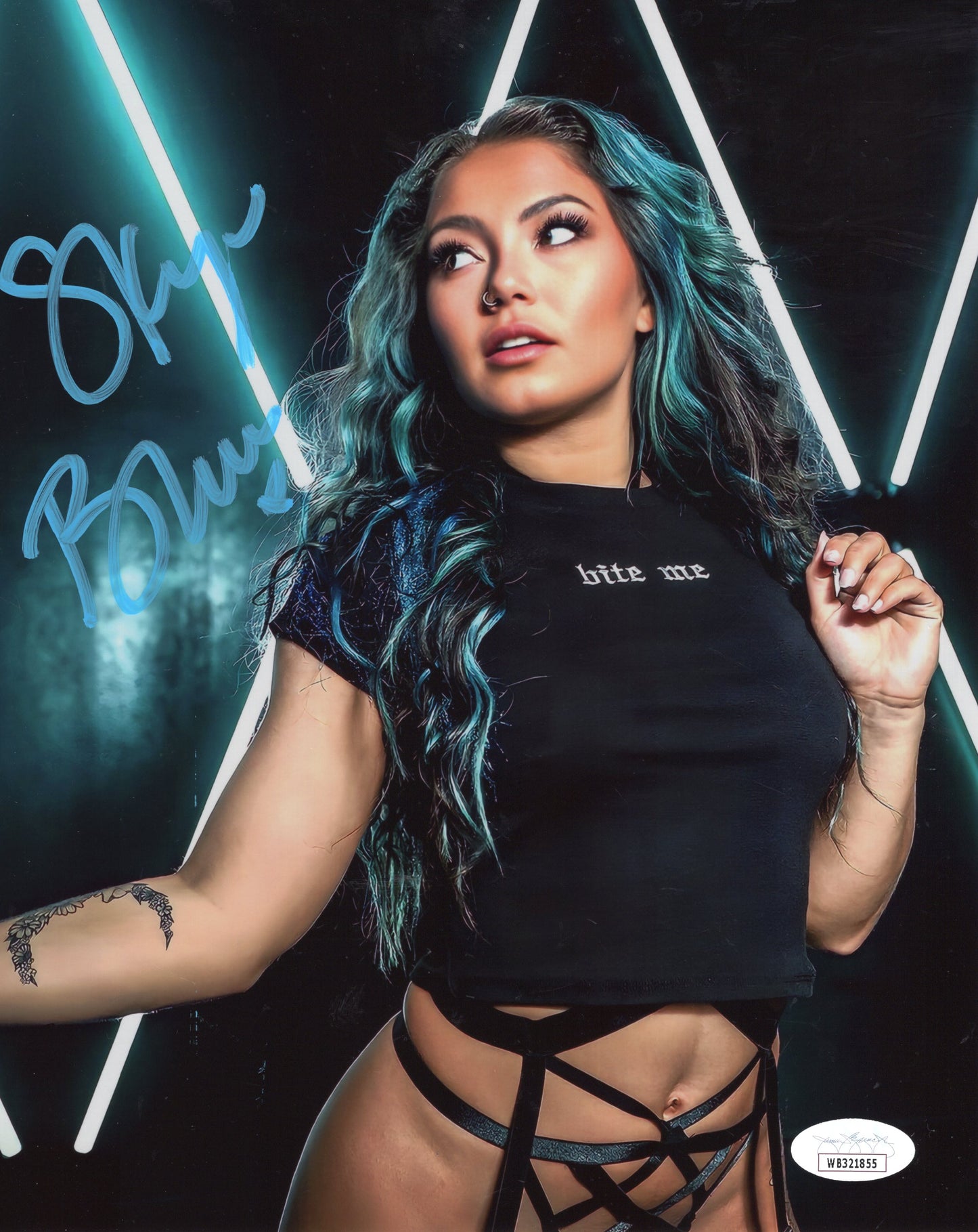 Skye Blue (Metallic 8x10) JSA COA AEW SEXY JSA photo signed auto autographed
