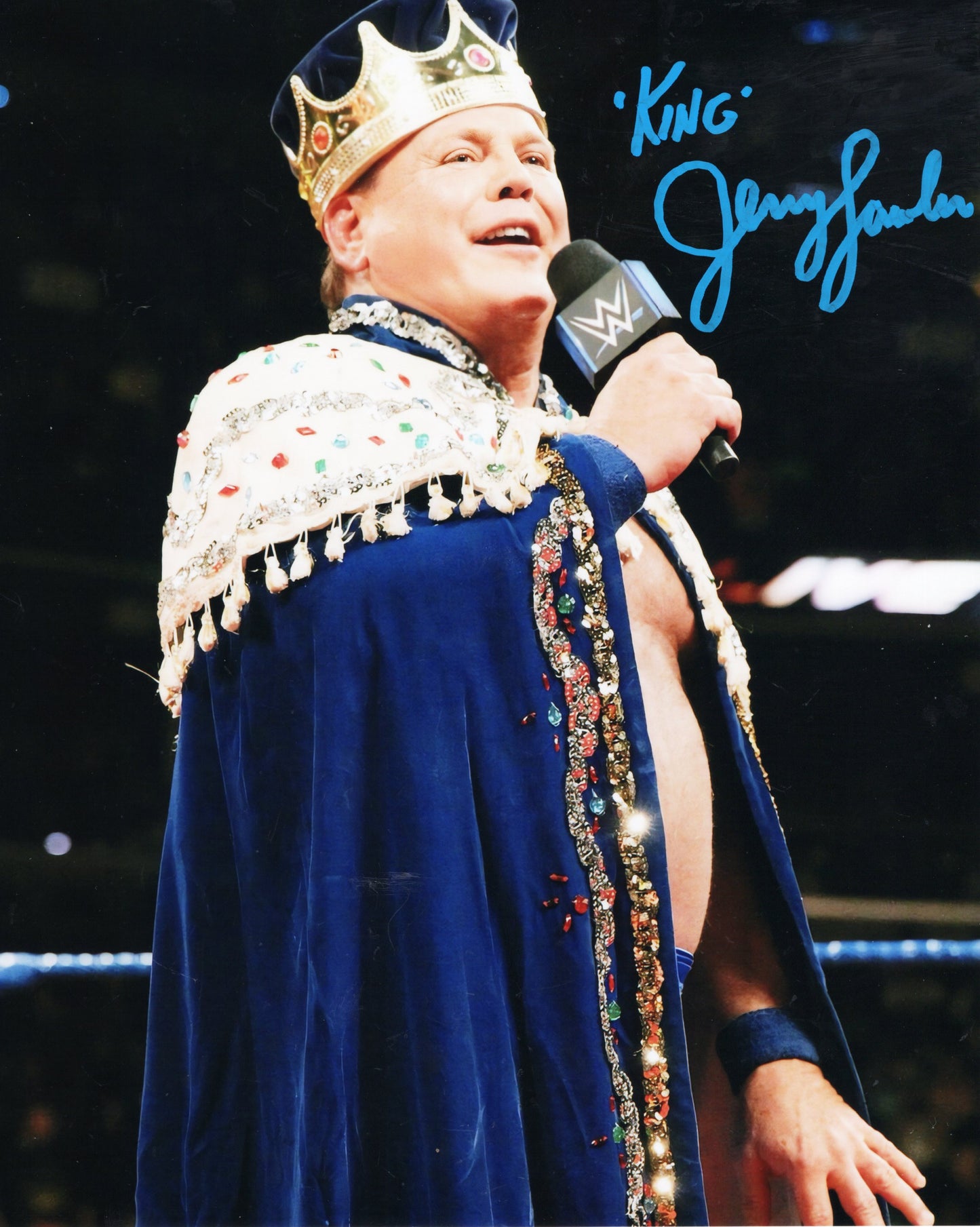 King Jerry Lawler (8x10 metallic) Funhouse photo signed auto autographed WWE ECW