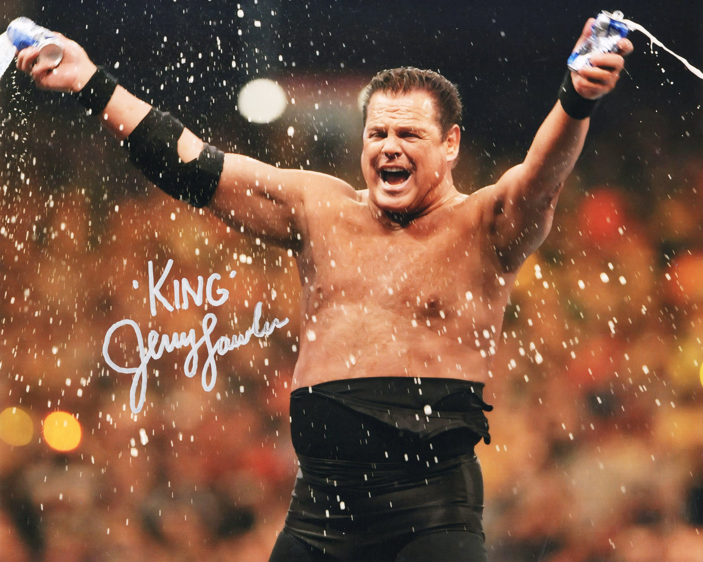 King Jerry Lawler (8x10 metallic) Funhouse photo signed auto autographed WWE ECW