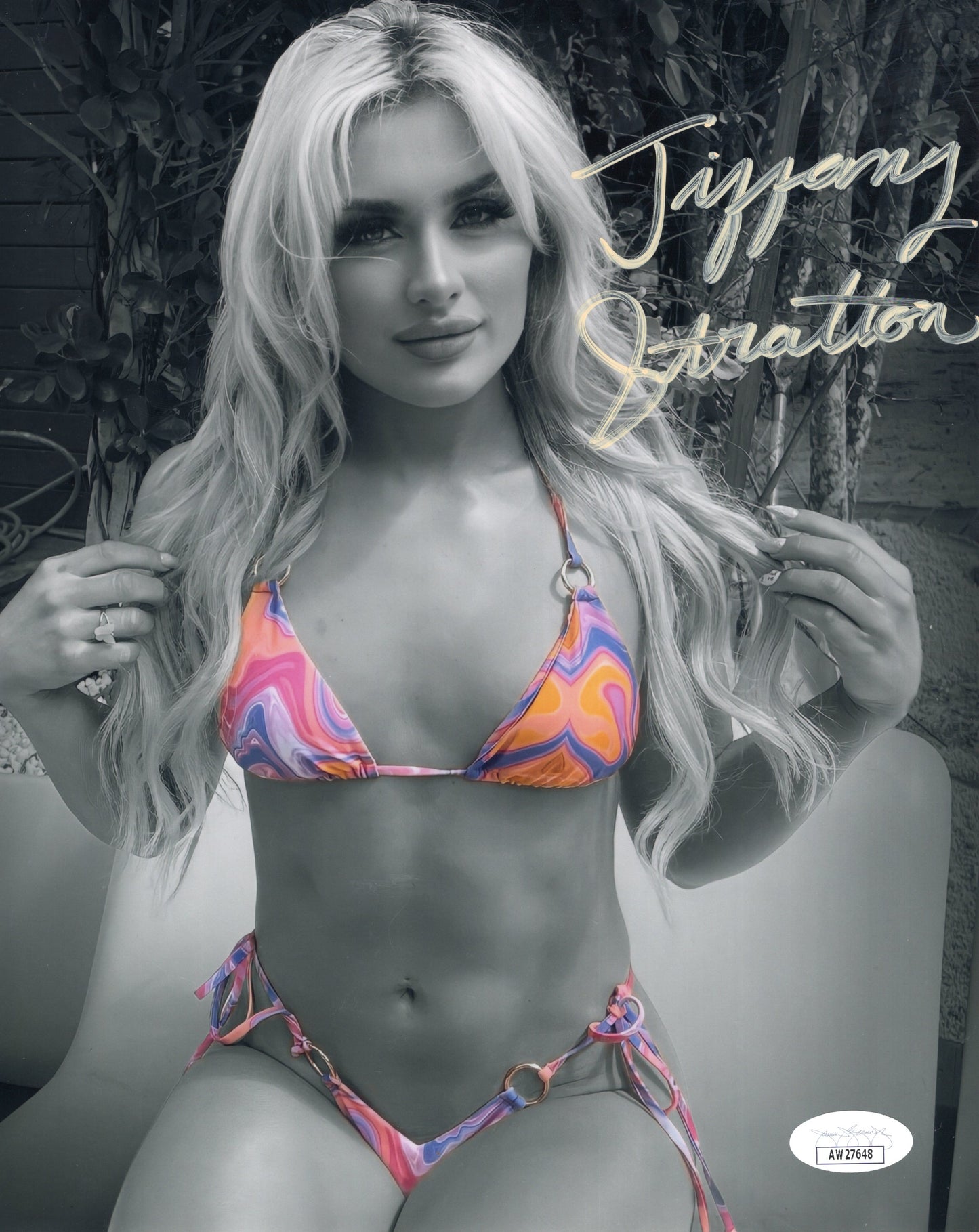Tiffany Stratton (8x10 metallic) full signature  JSA COA WWE NXT autograph signed photo