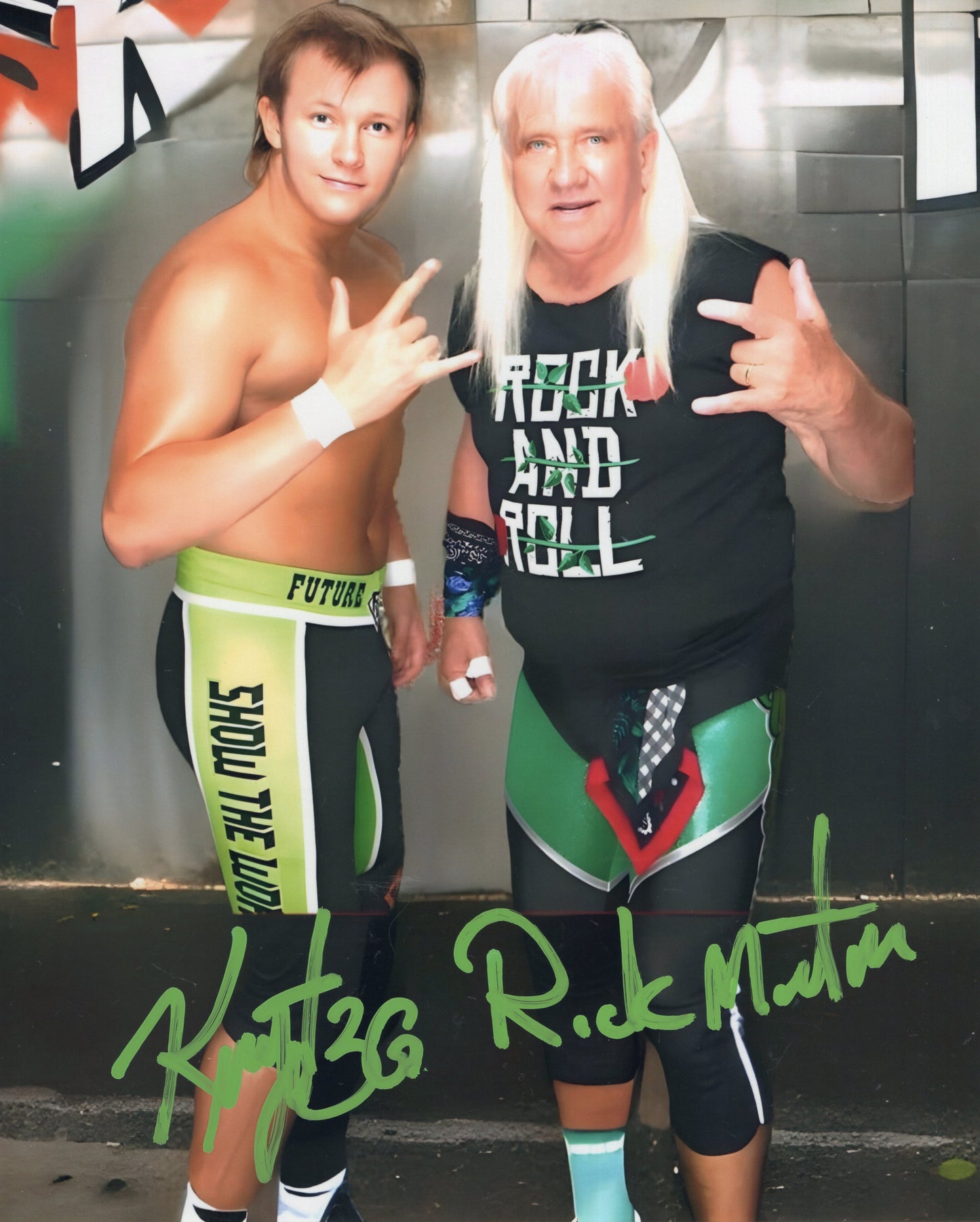 Ricky Morton Kerry Morton(metallic 8x10) signed autographed photo funhouse USWA WCCW