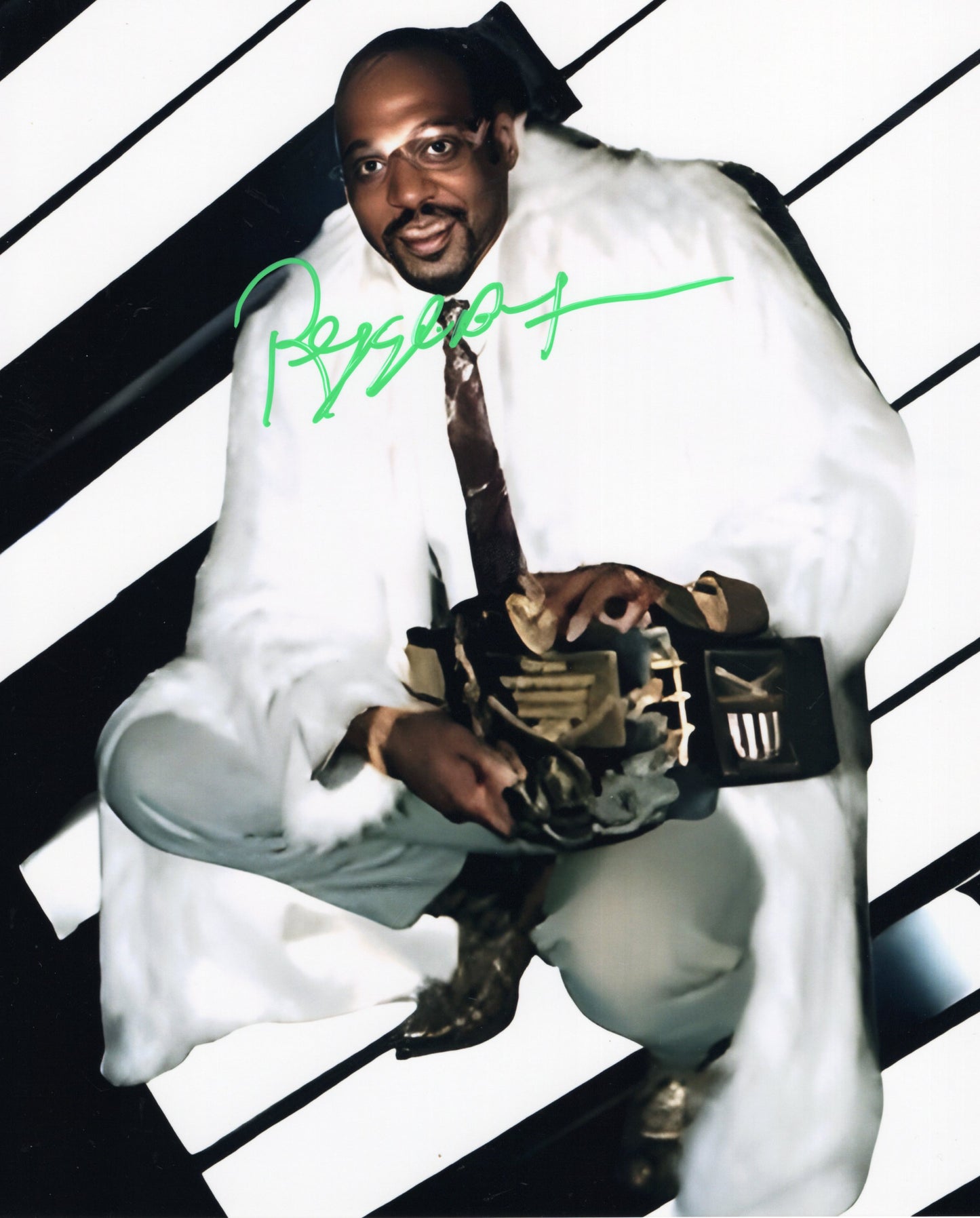 Reggie B Fine (metallic 8x10) signed autographed photo WCCW