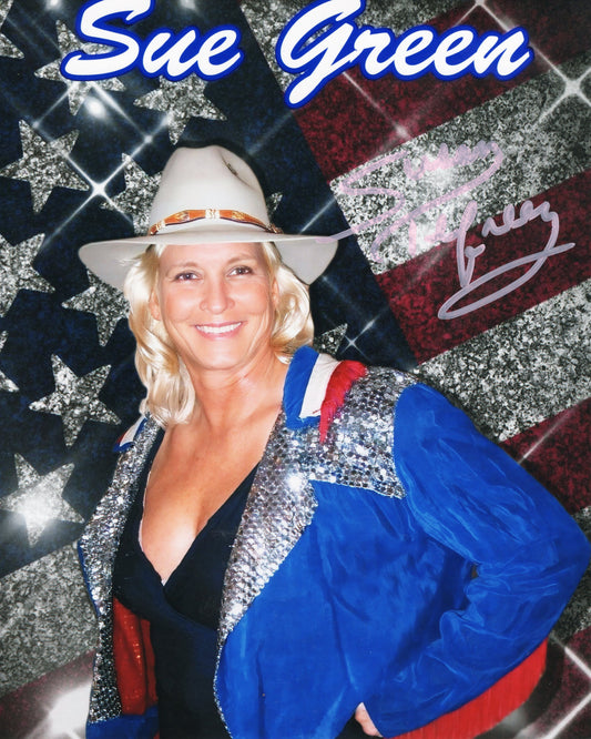 Susan Sue Green (metallic 8x10) signed autographed photo funhouse RARE