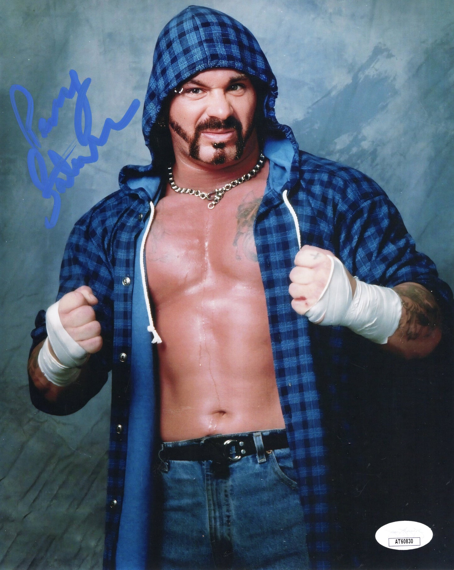 Perry Saturn (metallic 8x10) photo JSA funhouse ECW WCW WWF signed