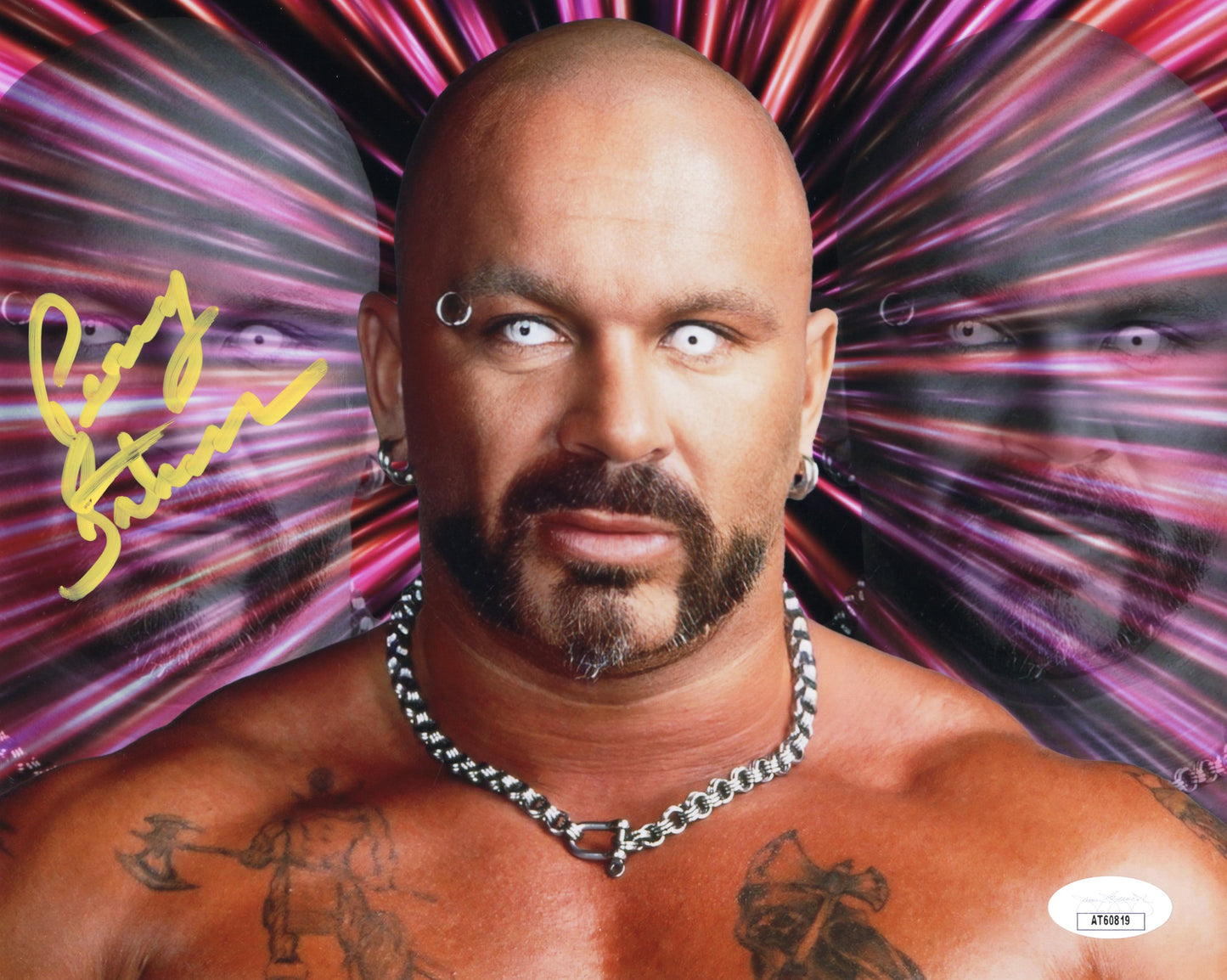 Perry Saturn (metallic 8x10) photo JSA funhouse ECW WCW WWF signed