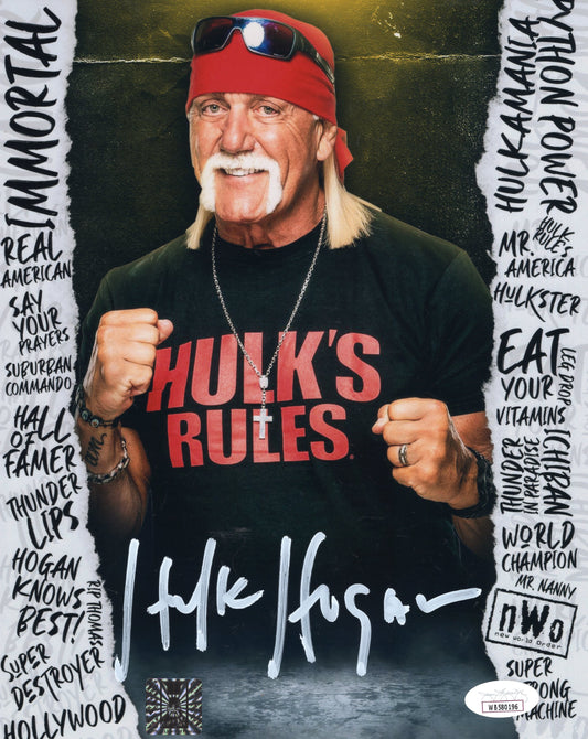 Hulk Hogan (metallic 8x10 photo) Beach Shop JSA COA WWF WCW signed autographed